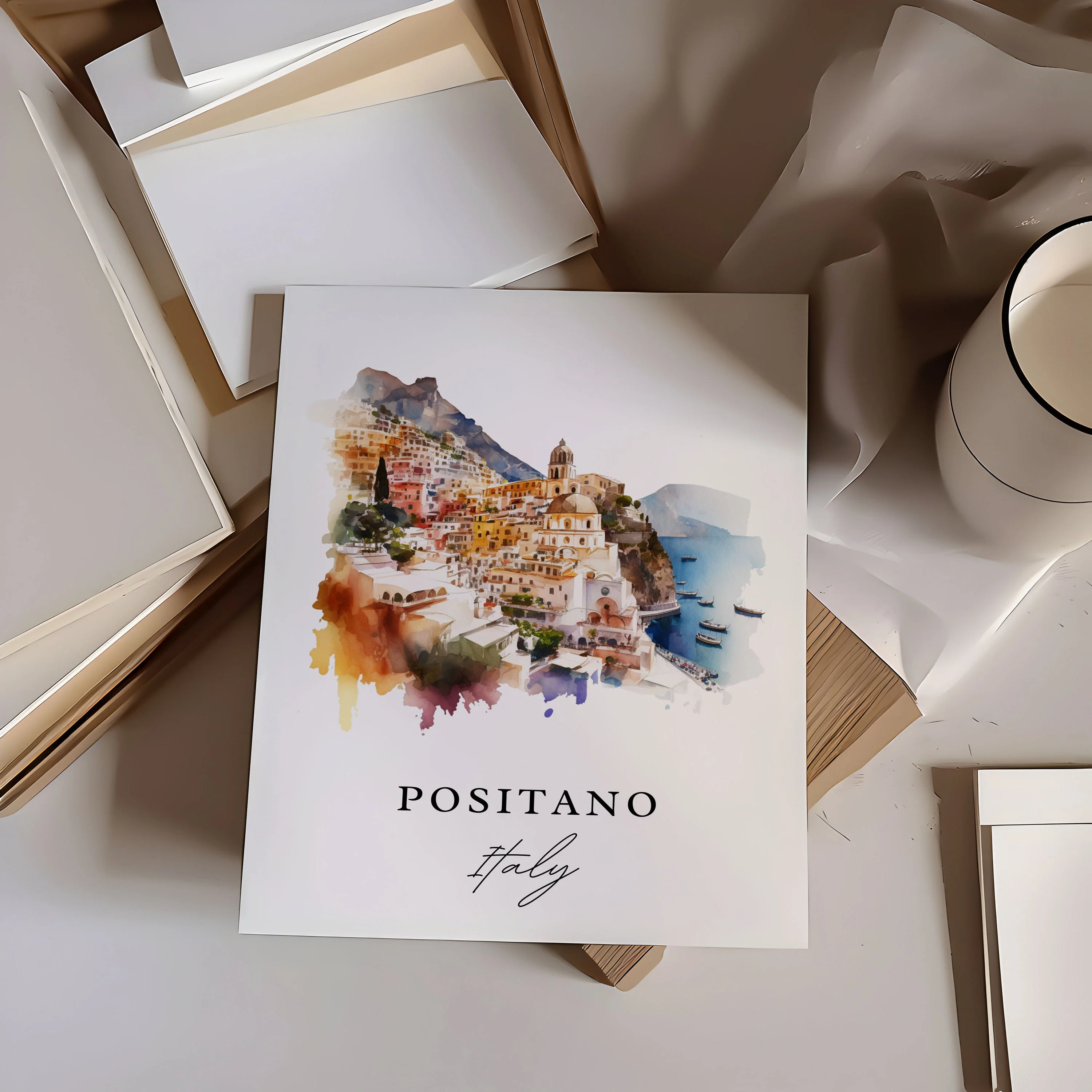 Positano, Italy – Watercolor Art Print - Image 2