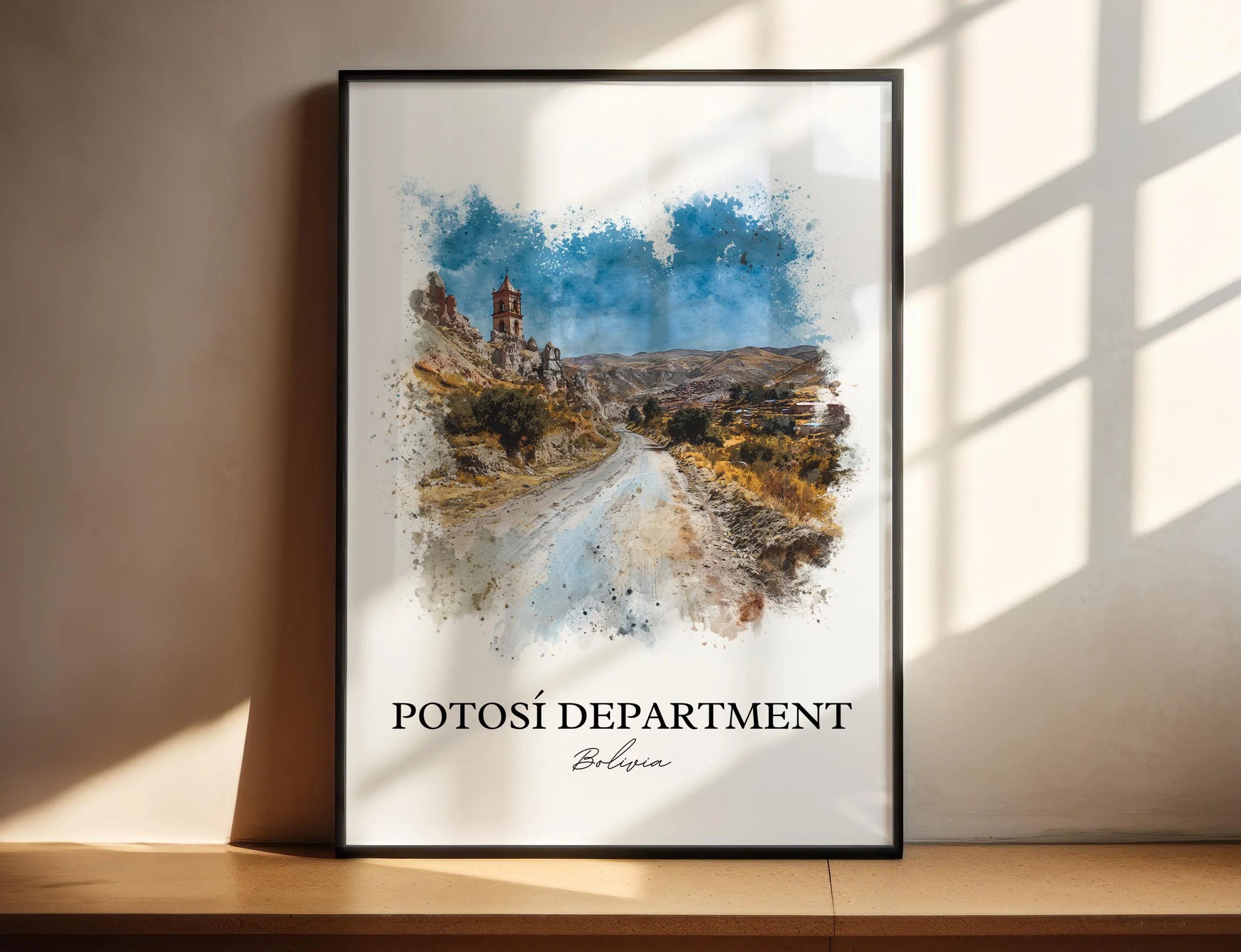 Potosí, Bolivia – Watercolor Art Print