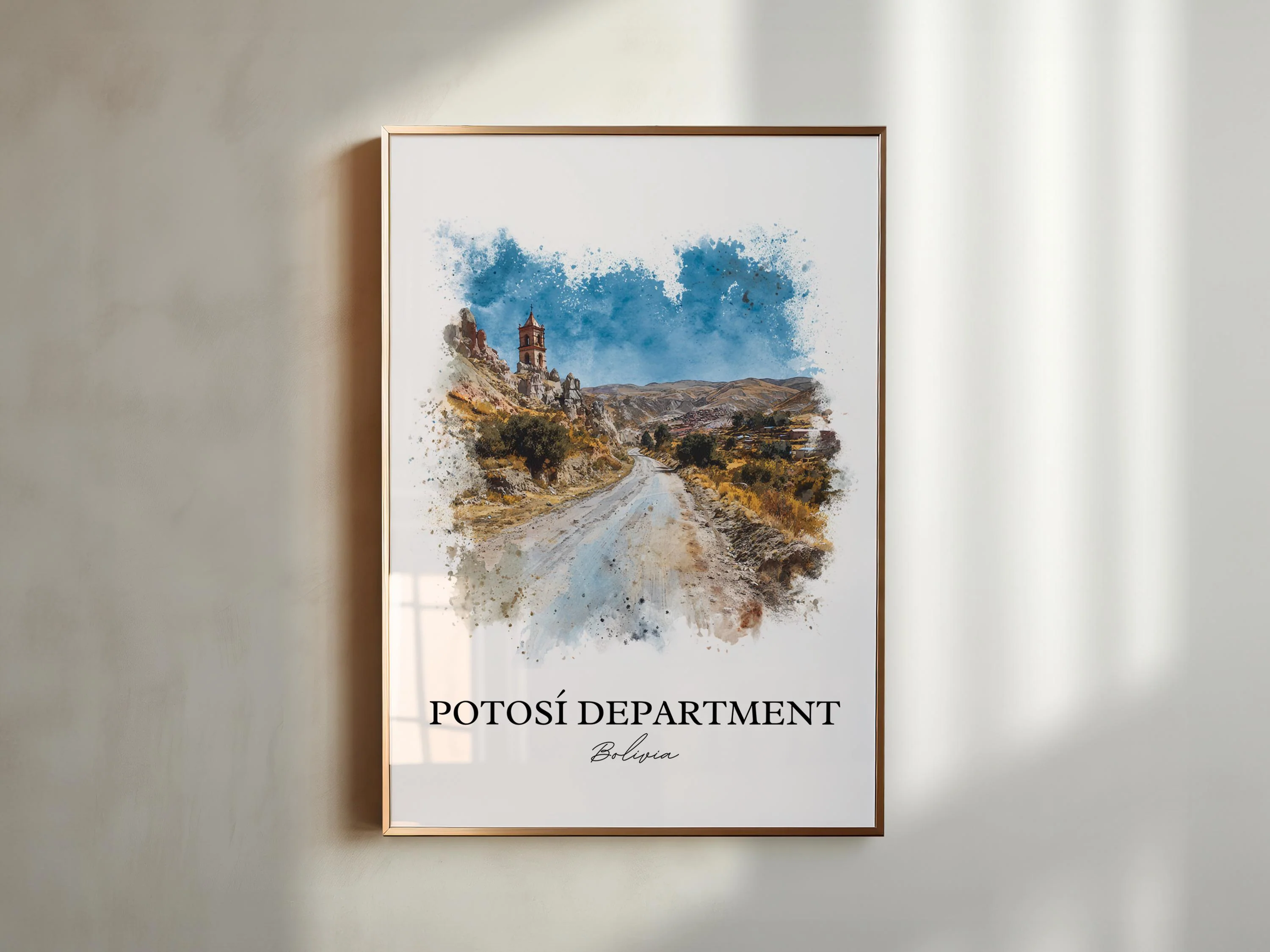 Potosí, Bolivia – Watercolor Art Print - Image 3