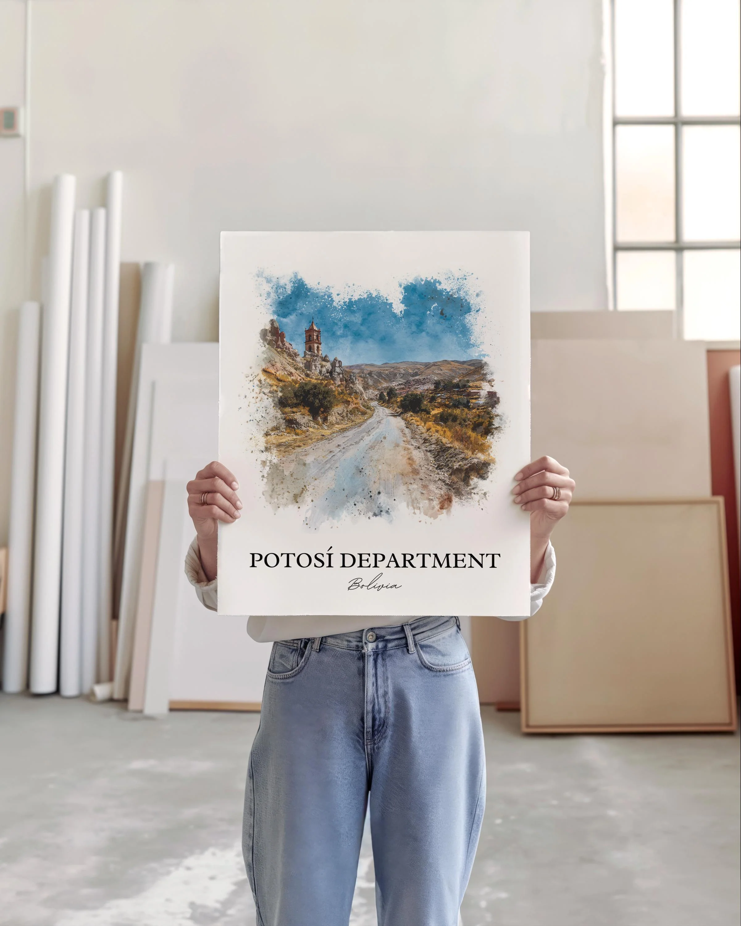 Potosí, Bolivia – Watercolor Art Print - Image 5