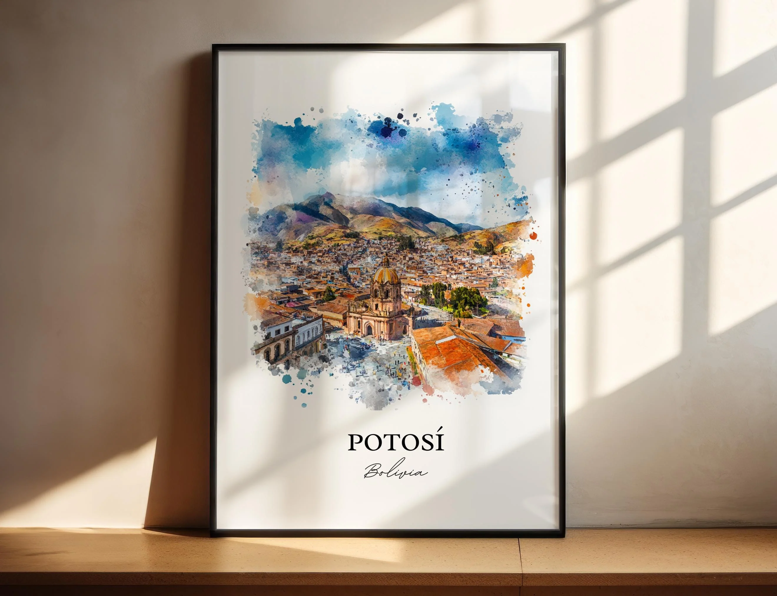 Potosí, Bolivia – Watercolor Art Print