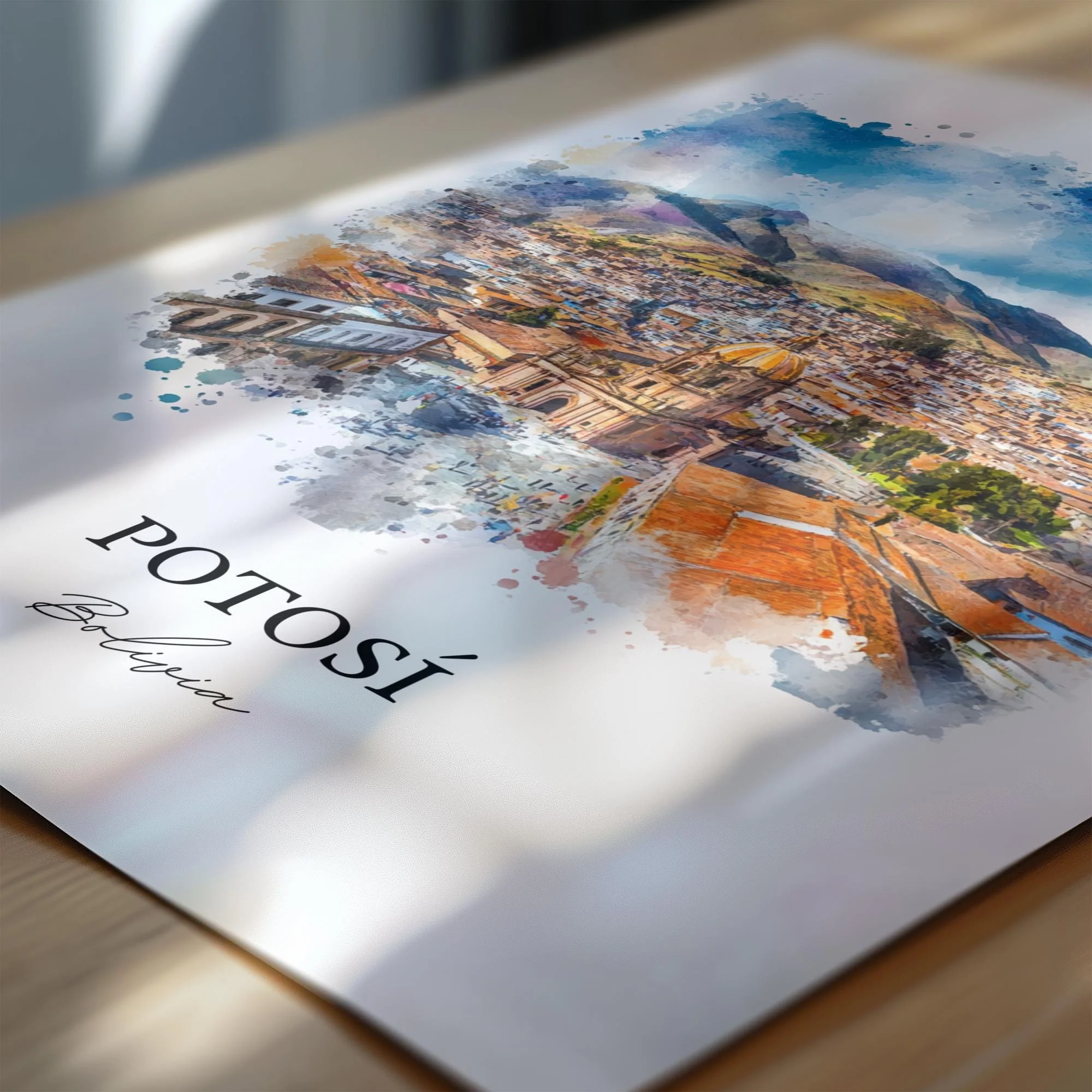Potosí, Bolivia – Watercolor Art Print - Image 2