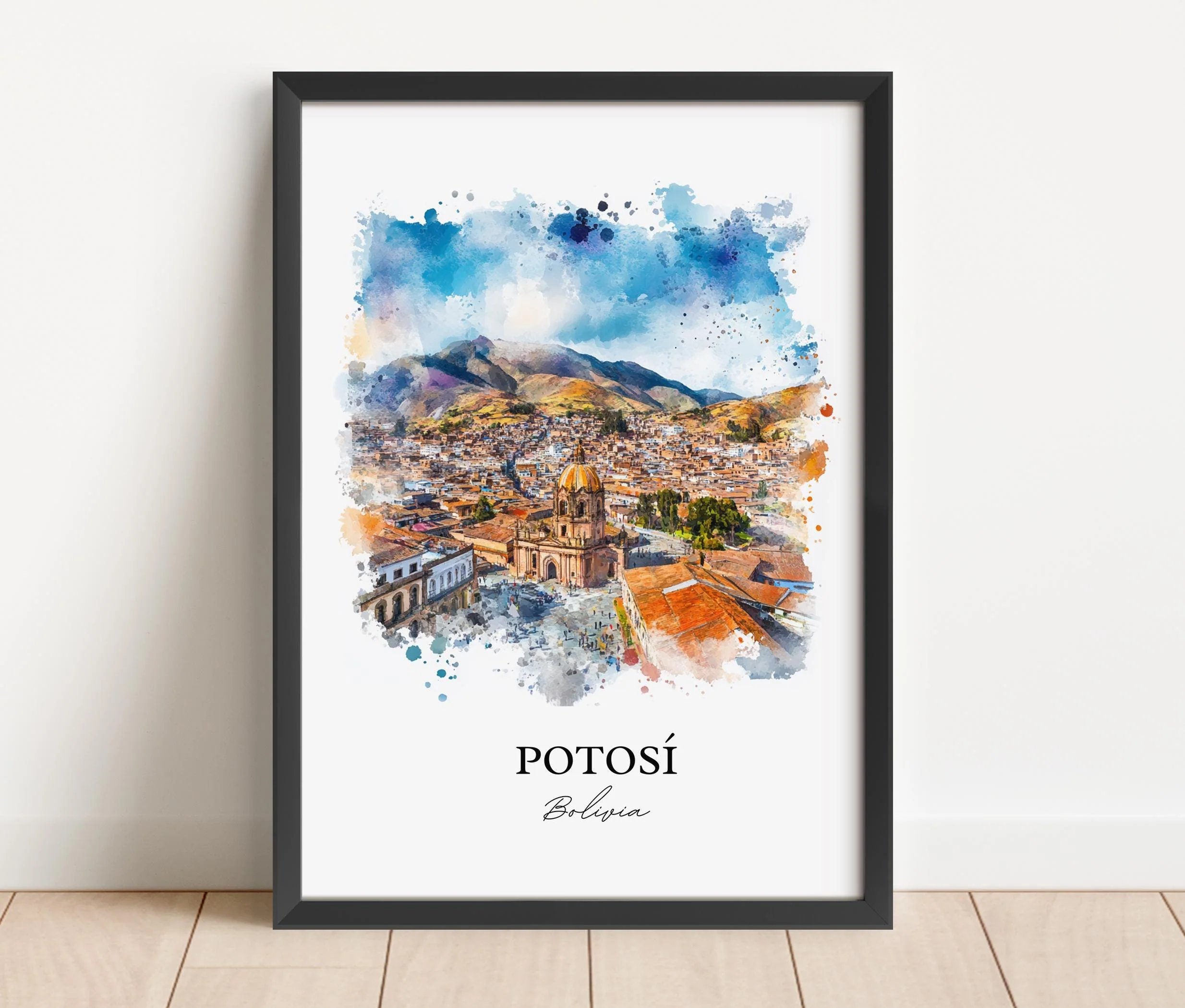 Potosí, Bolivia – Watercolor Art Print - Image 4