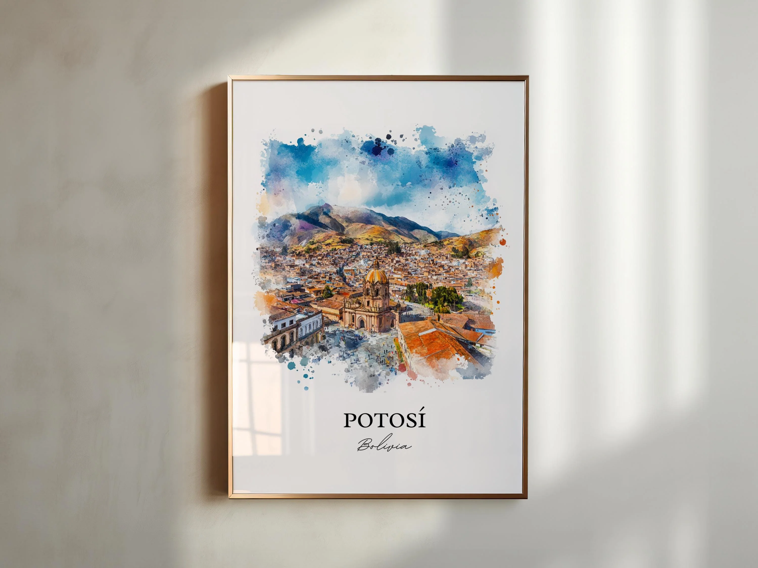 Potosí, Bolivia – Watercolor Art Print - Image 5