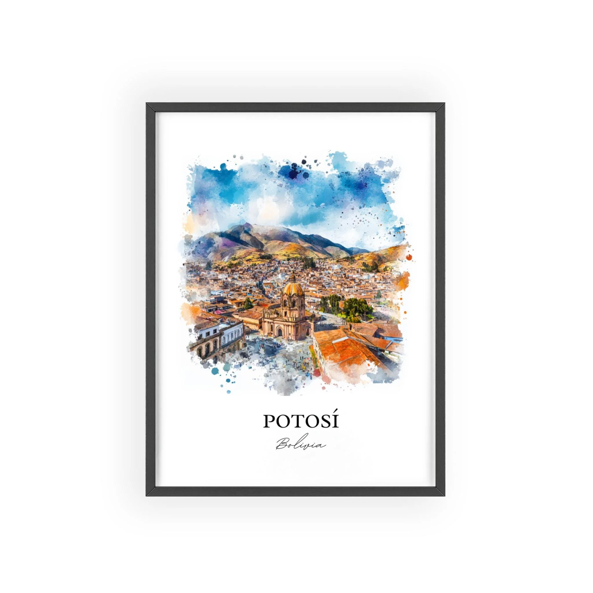 Potosí, Bolivia – Watercolor Art Print - Image 7