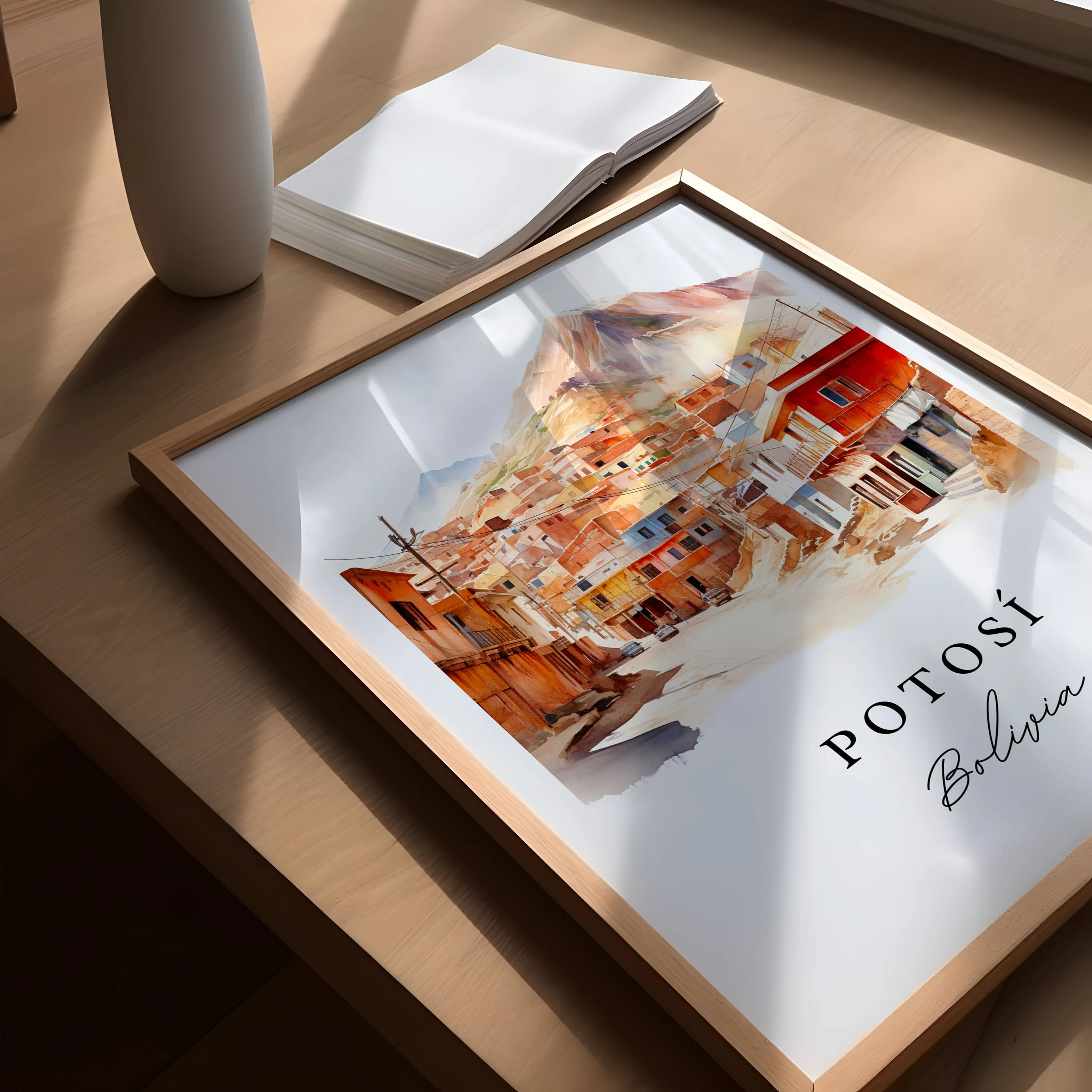 Potosi, Bolivia – Watercolor Art Print - Image 3