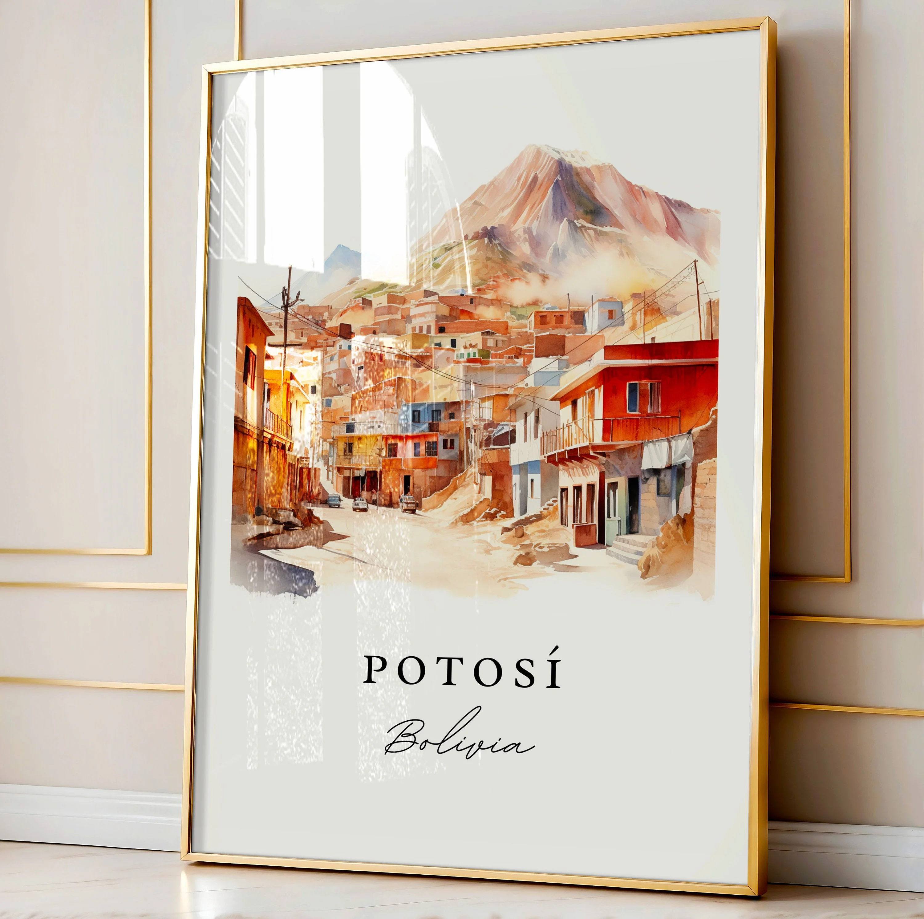 Potosi, Bolivia – Watercolor Art Print - Image 4