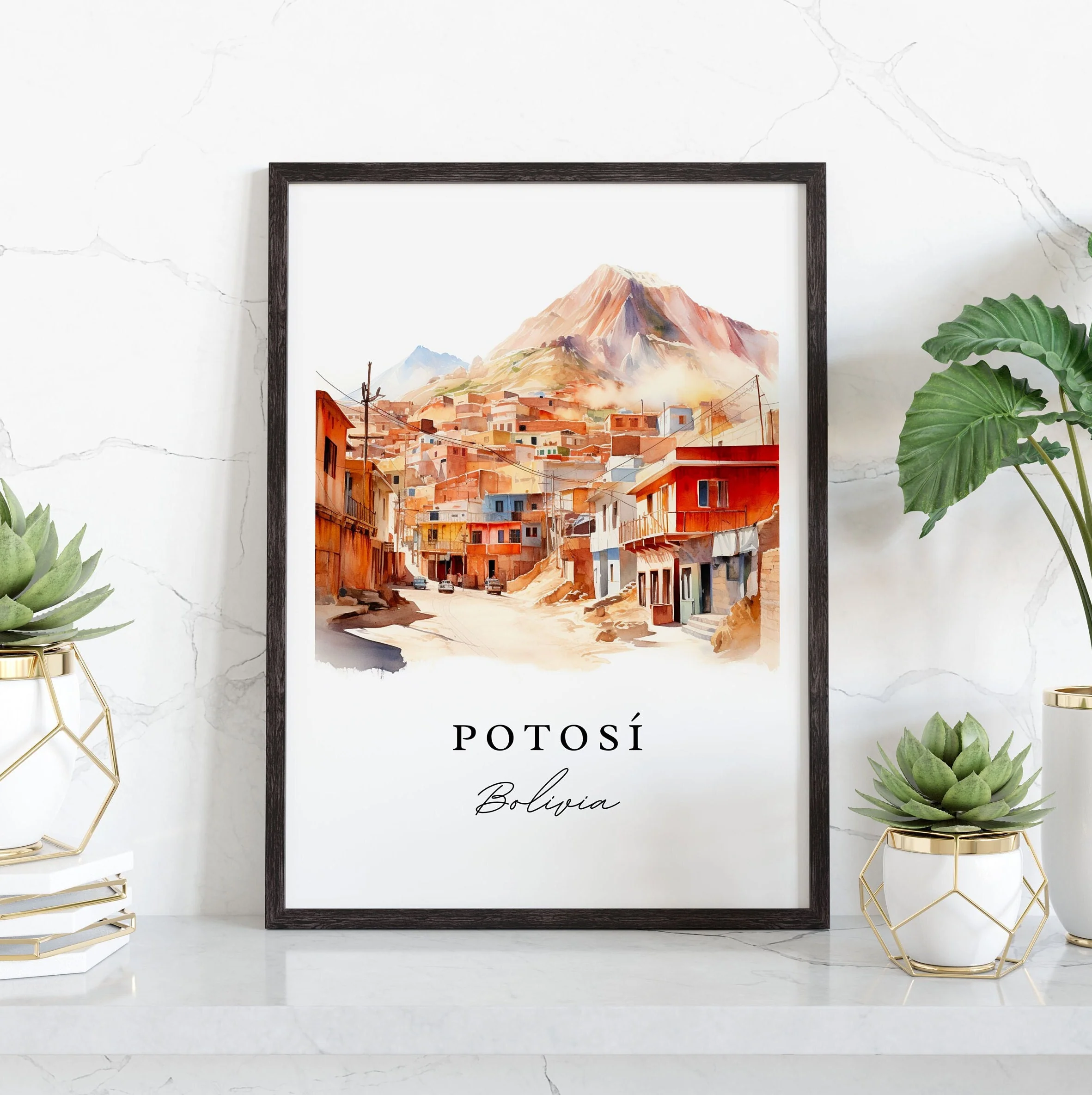 Potosi, Bolivia – Watercolor Art Print - Image 5