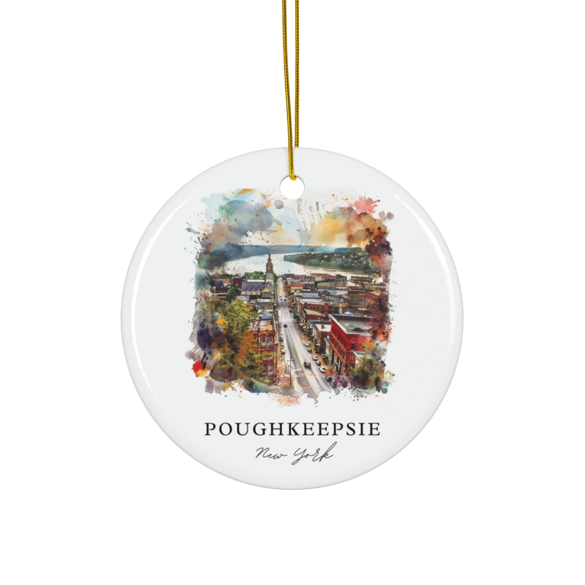 Poughkeepsie NY Ornament: Unique Poughkeepsie Souvenir, Poughkeepsie Xmas Decor, and Authentic Poughkeepsie Christmas Gift