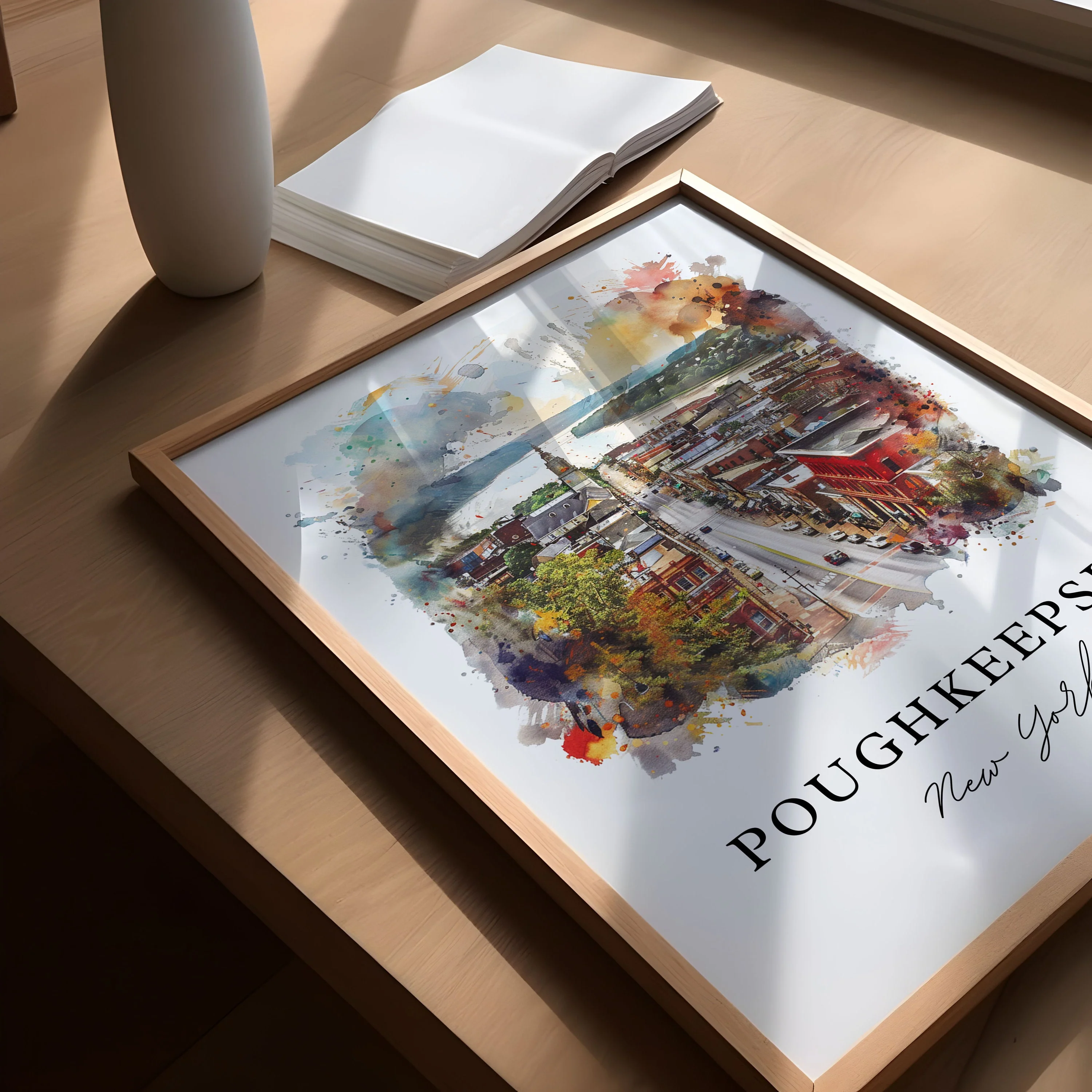 Poughkeepsie, NY, USA – Watercolor Art Print - Image 3