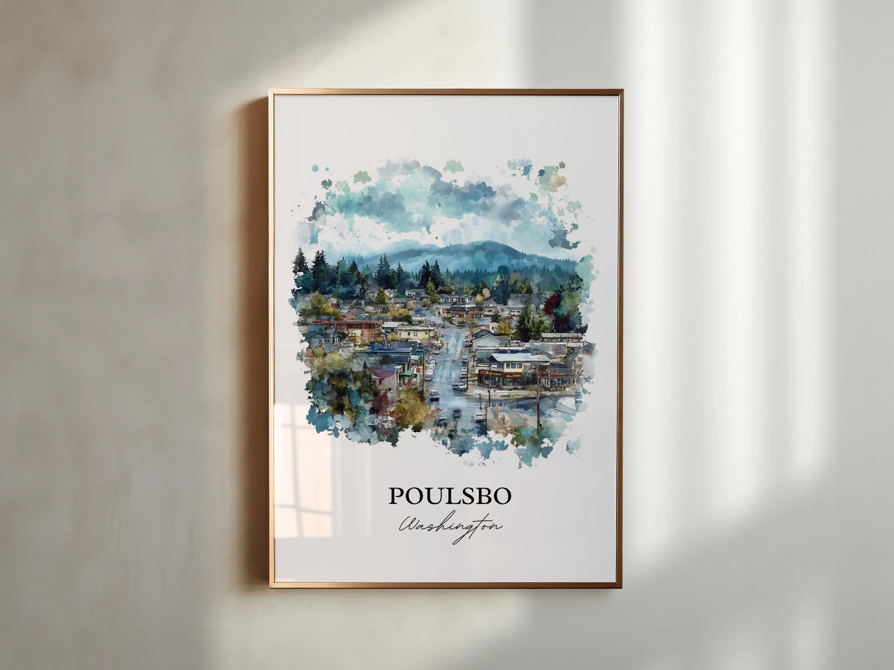 Poulsbo, WA, USA – Watercolor Art Print - Image 4