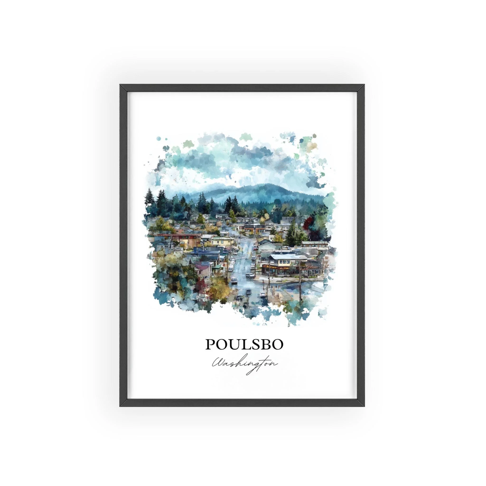Poulsbo, WA, USA – Watercolor Art Print - Image 7