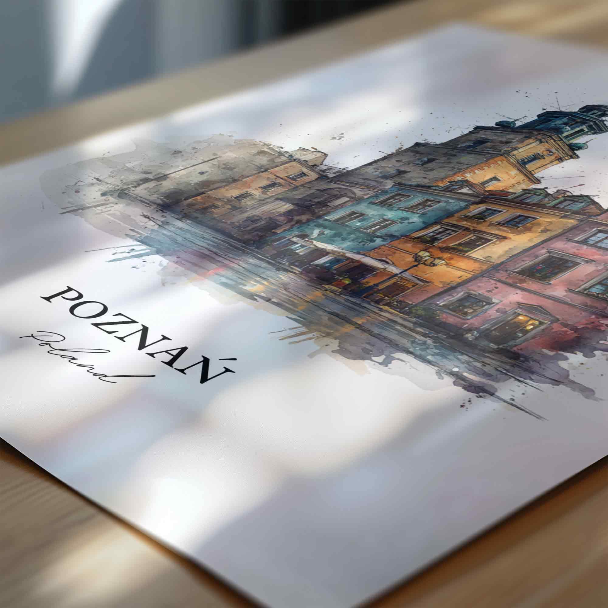 Poznan, Poland – Watercolor Art Print - Image 9