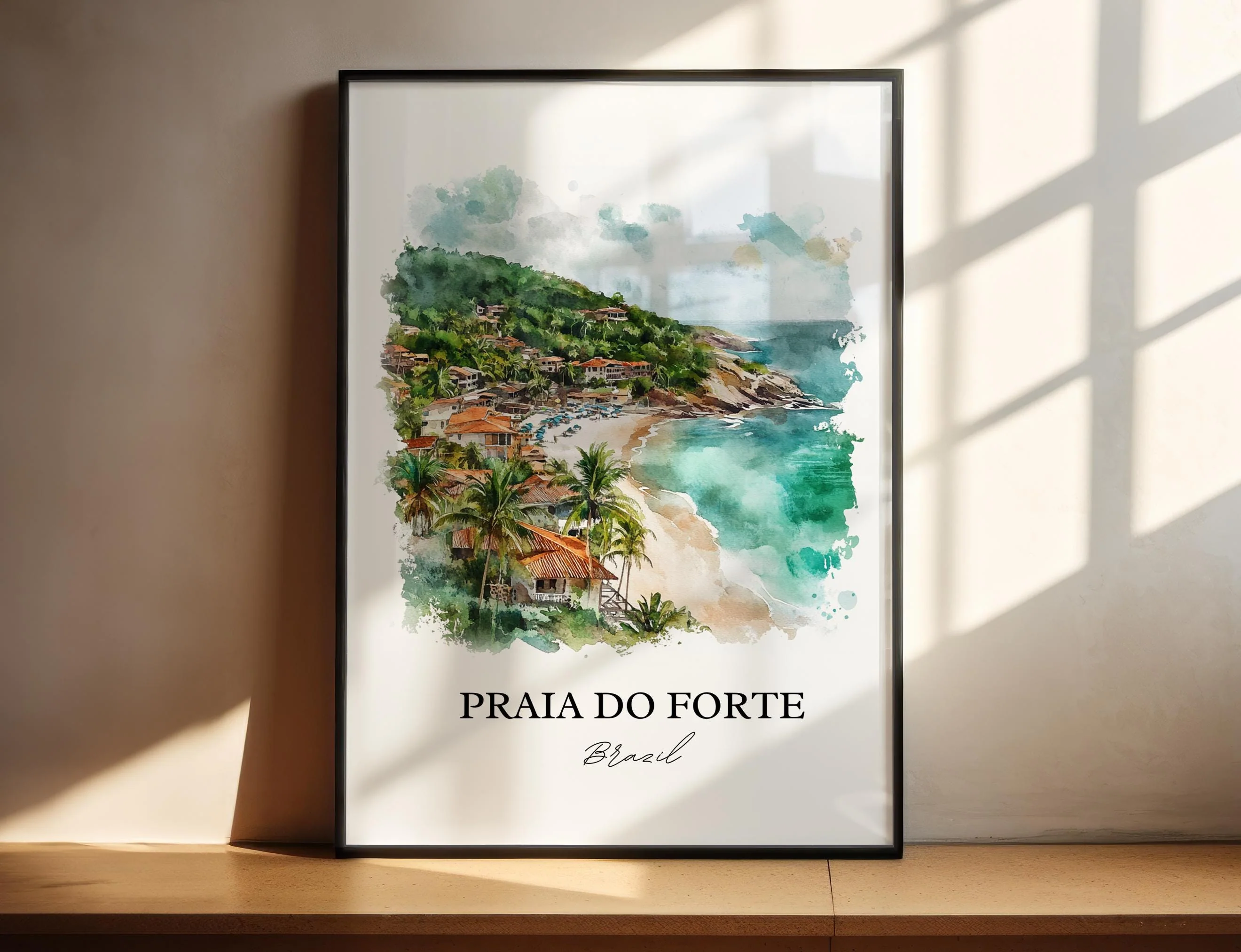 Praia Do Forte, Brazil – Watercolor Art Print