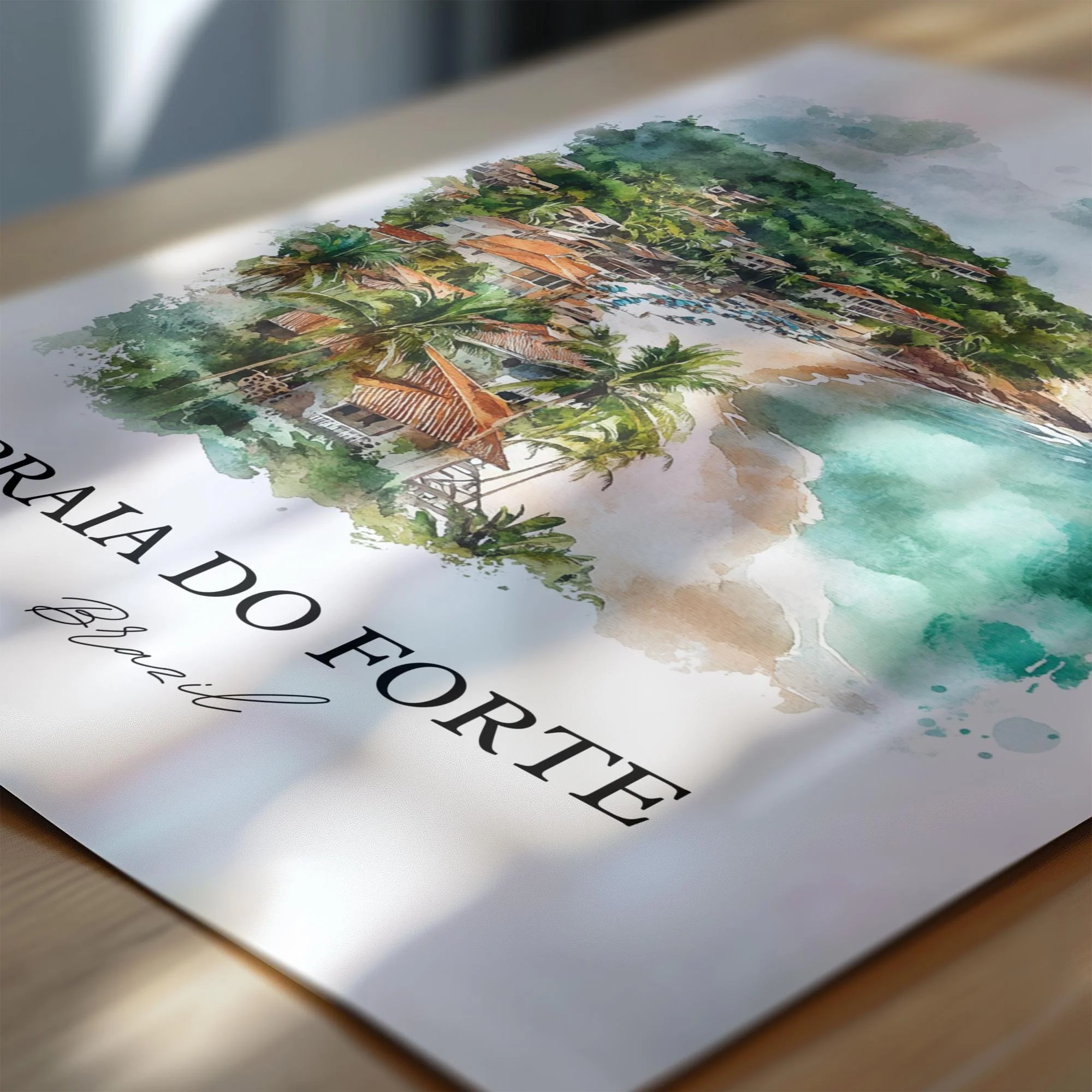 Praia Do Forte, Brazil – Watercolor Art Print - Image 2