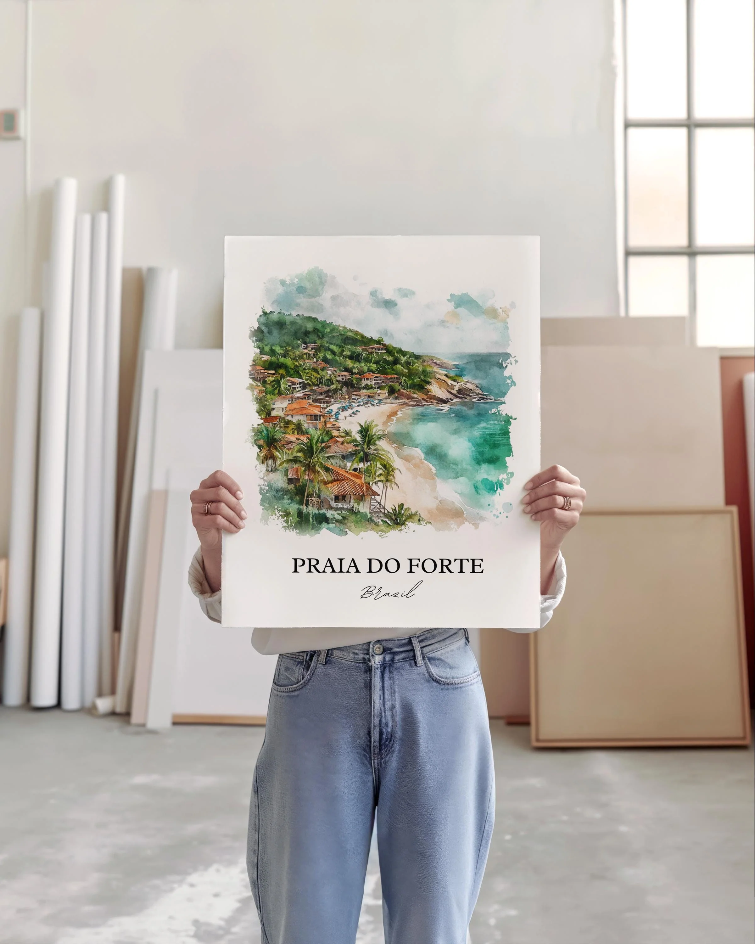 Praia Do Forte, Brazil – Watercolor Art Print - Image 3