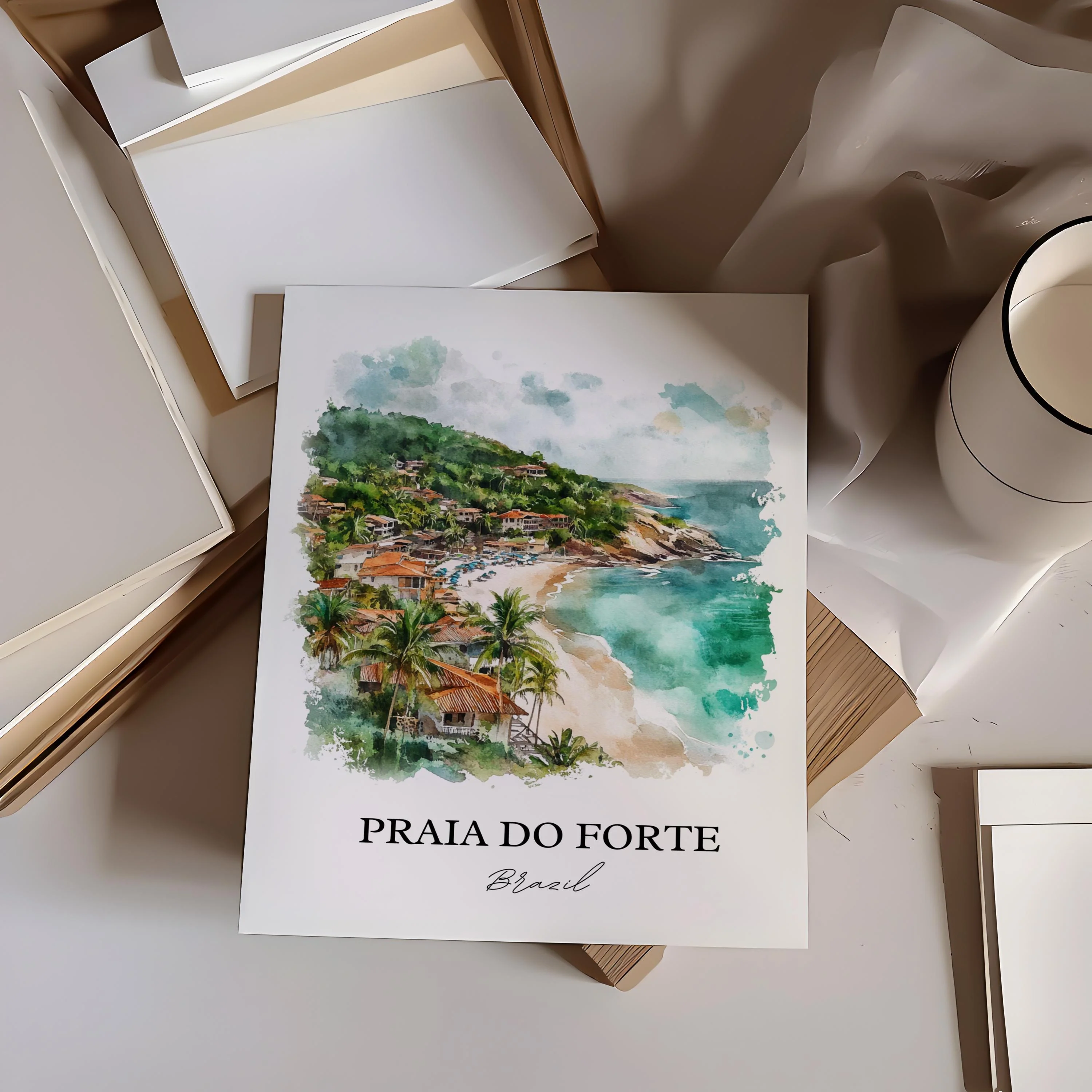 Praia Do Forte, Brazil – Watercolor Art Print - Image 6