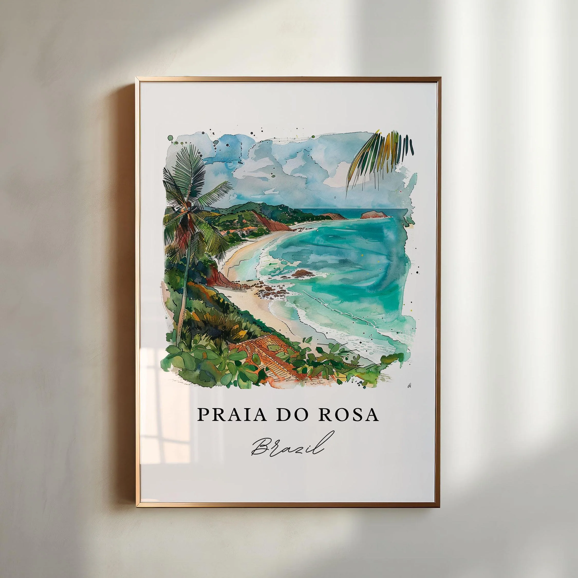 Praia Do Rosa, Brazil – Watercolor Art Print