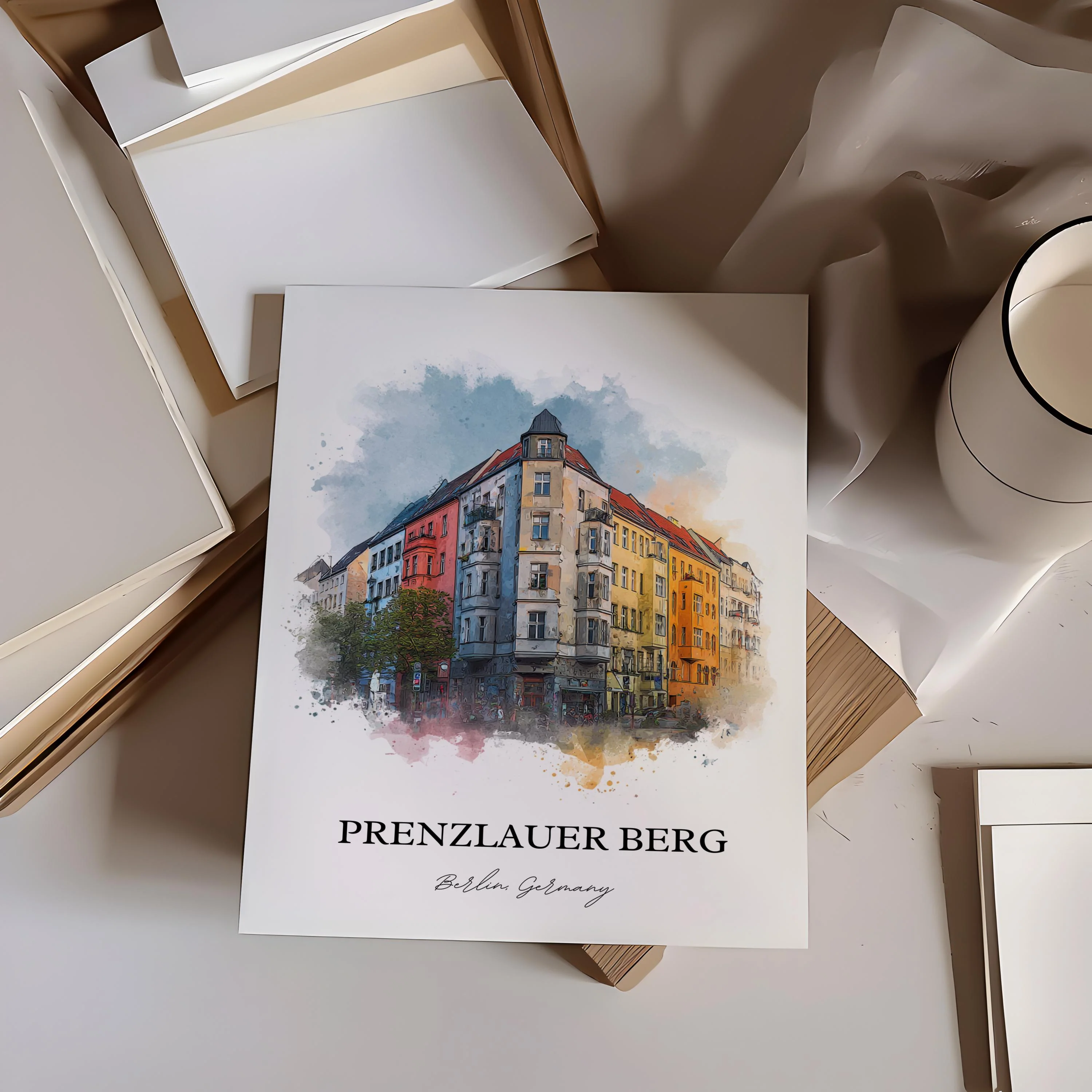 Prenzlauer Berg, Germany – Watercolor Art Print - Image 3
