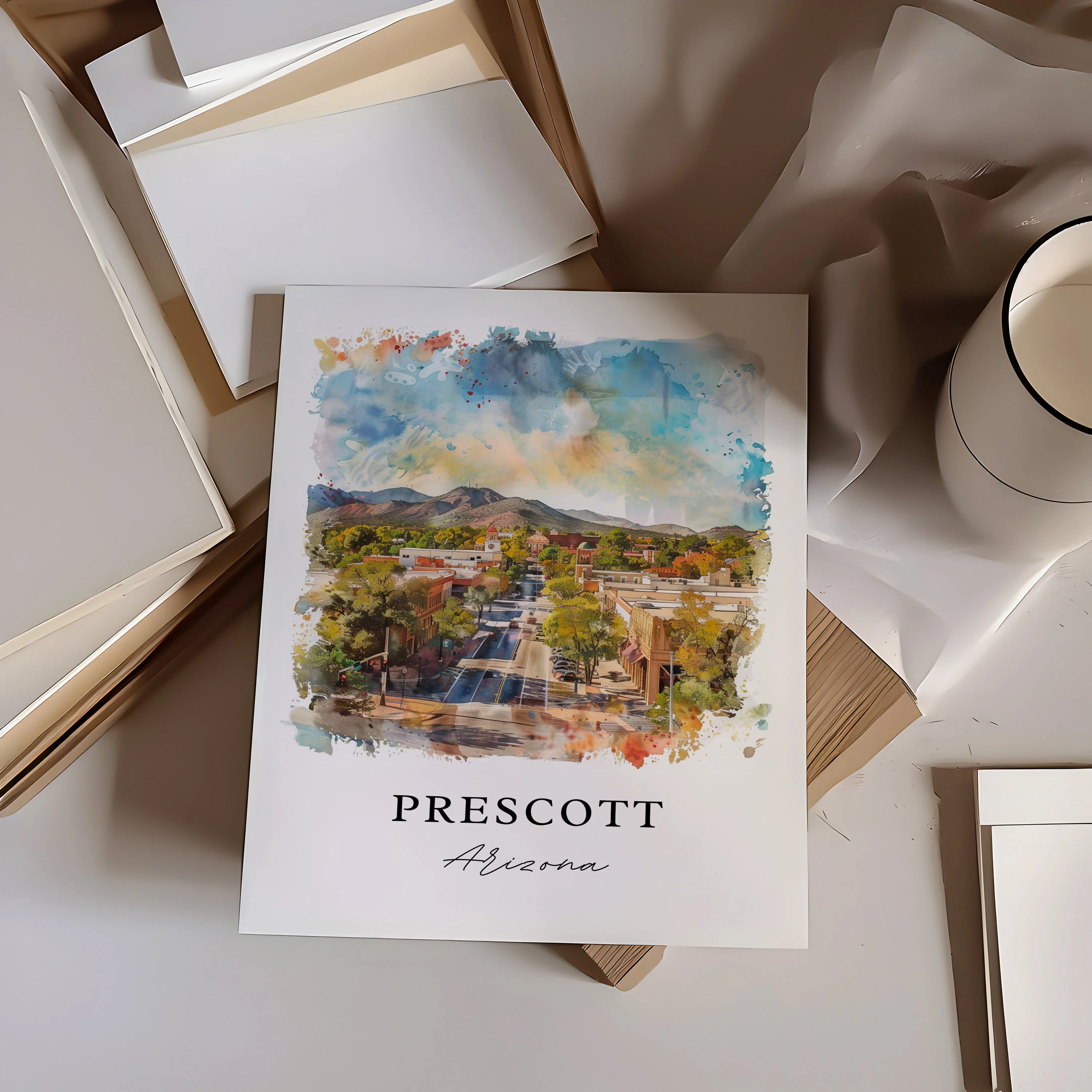 Prescott, Arizona – Watercolor Art Print - Image 2