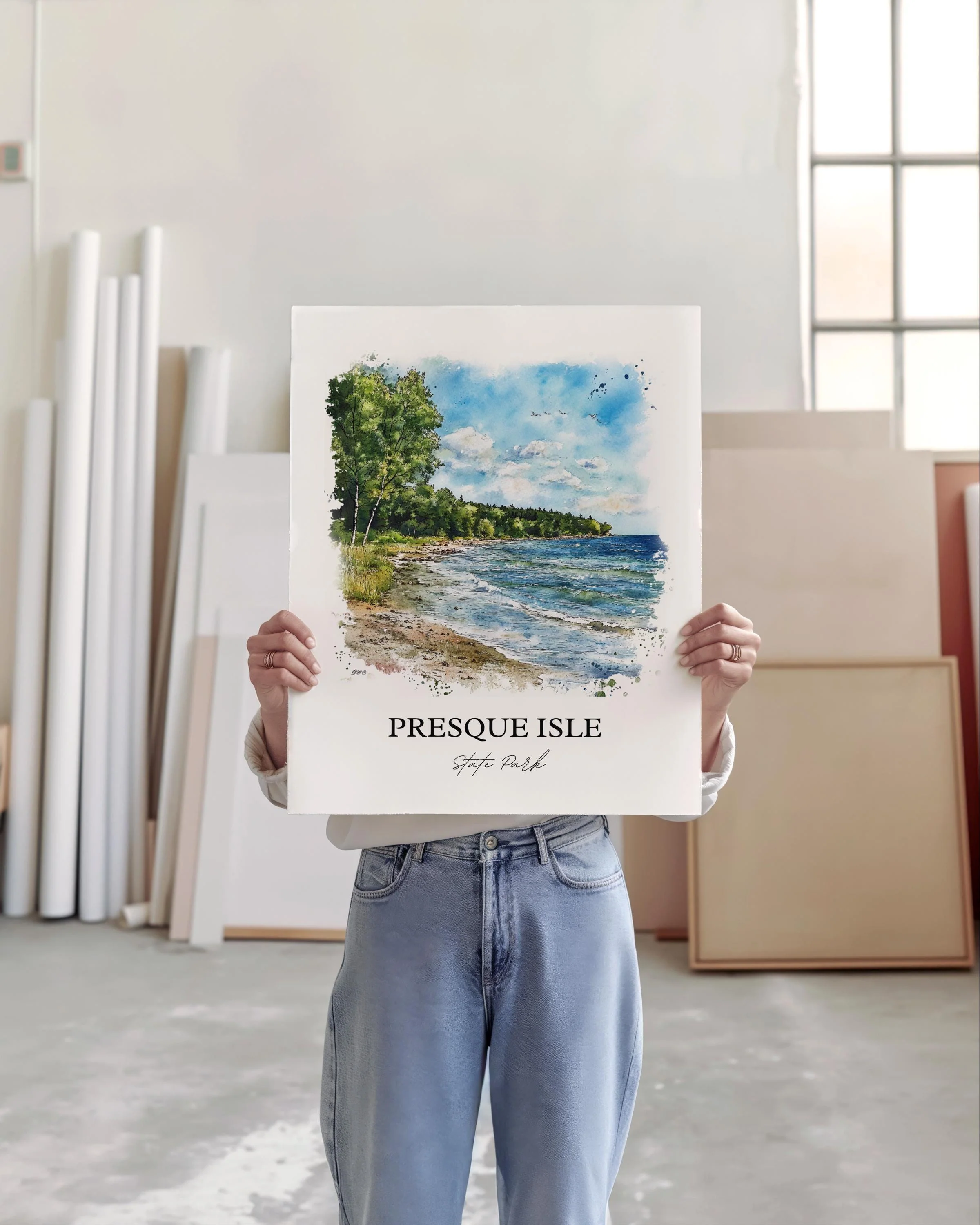 Presque Isle, USA – Watercolor Art Print - Image 6