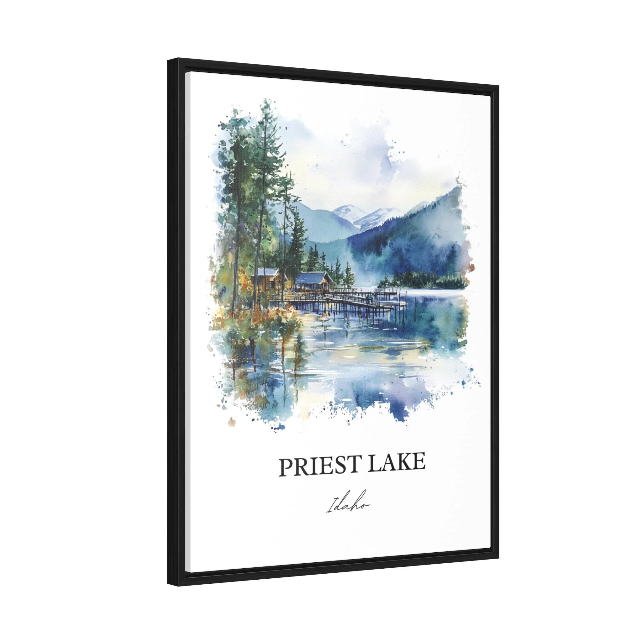 Priest Lake, Idaho, Idaho – Watercolor Art Print - Image 8