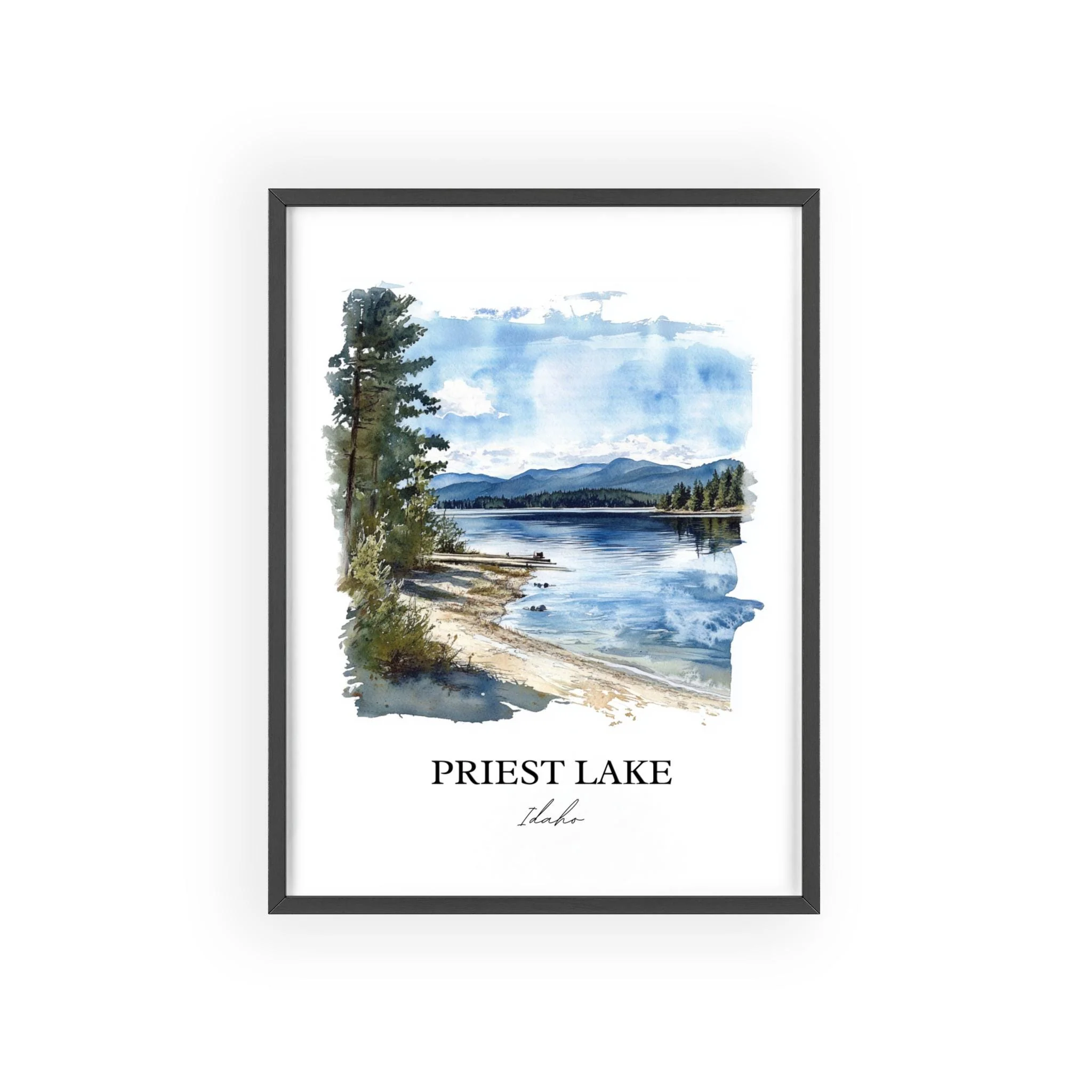 Priest Lake, USA – Watercolor Art Print - Image 7