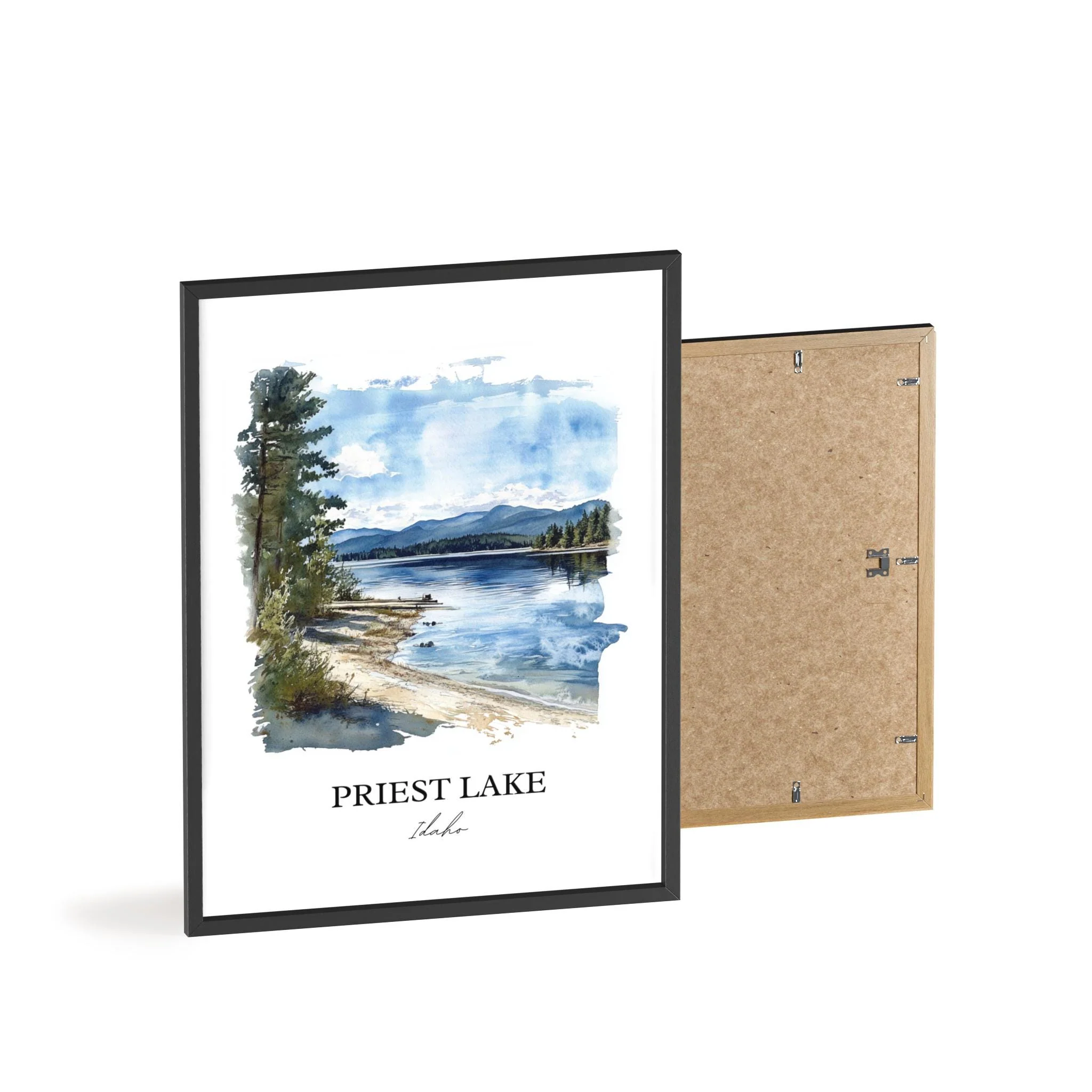 Priest Lake, USA – Watercolor Art Print - Image 4