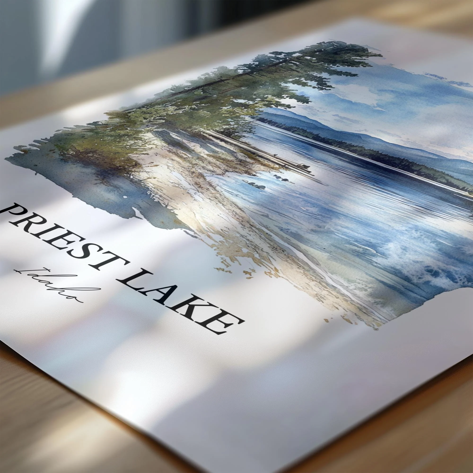 Priest Lake, USA – Watercolor Art Print - Image 7