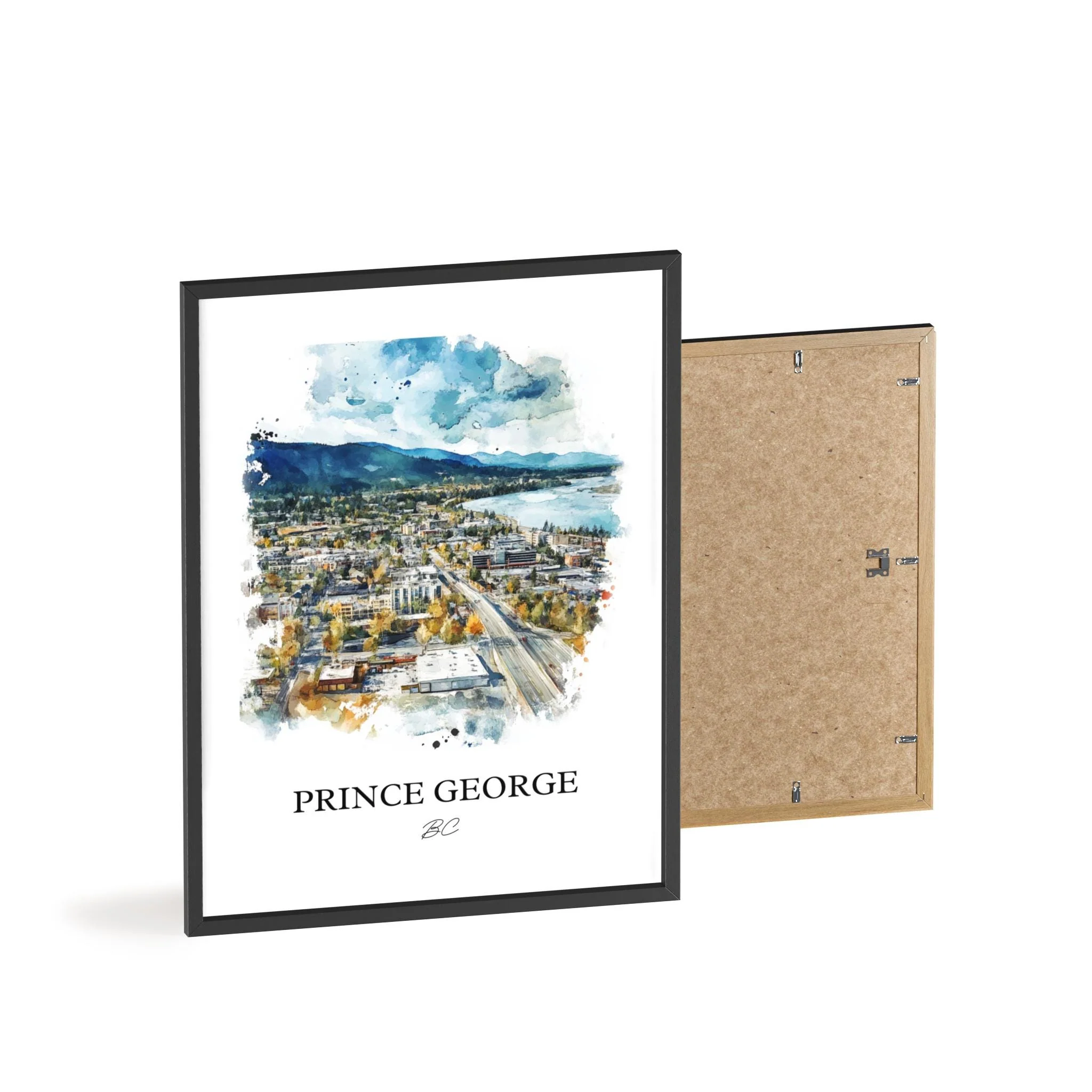 Prince George, Canada – Watercolor Art Print - Image 8