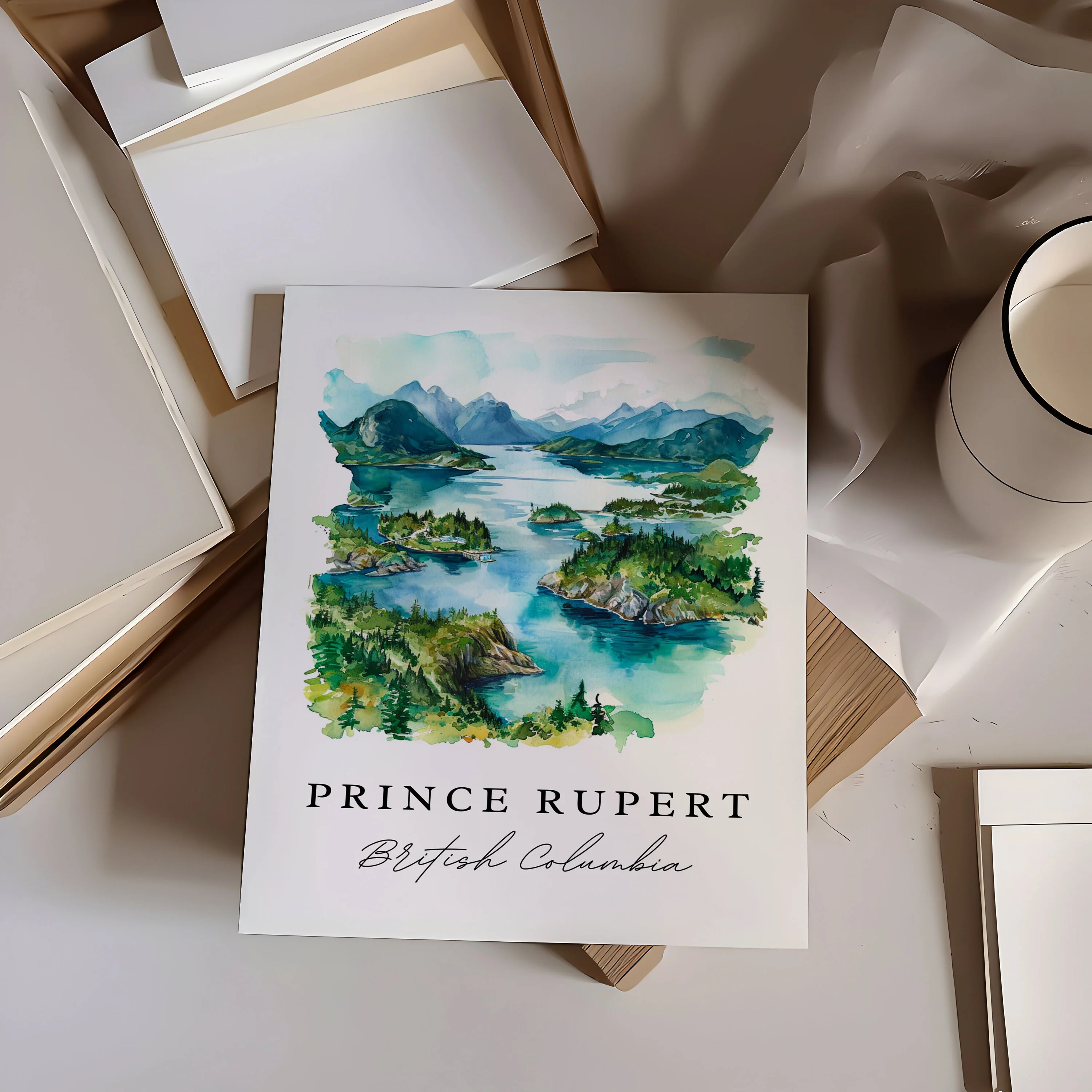 Prince Rupert, British Columbia – Watercolor Art Print - Image 2