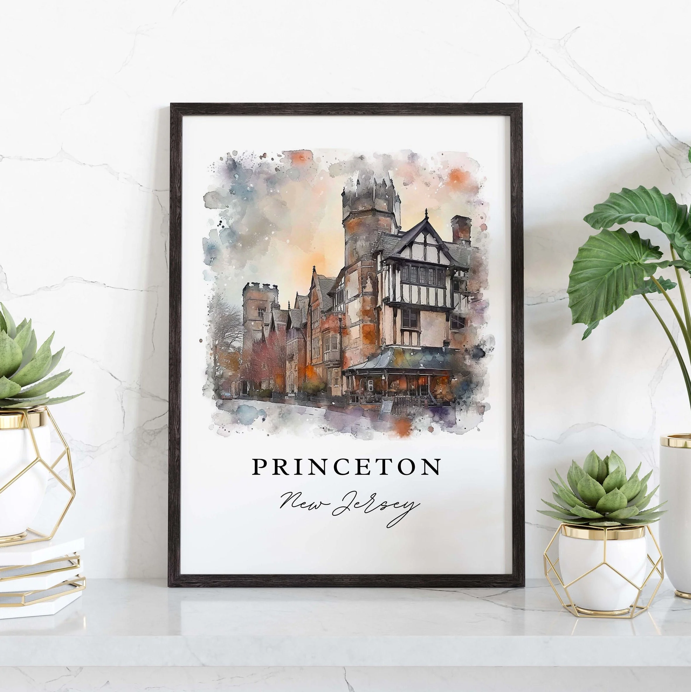 Princeton, New Jersey, New Jersey – Watercolor Art Print - Image 5