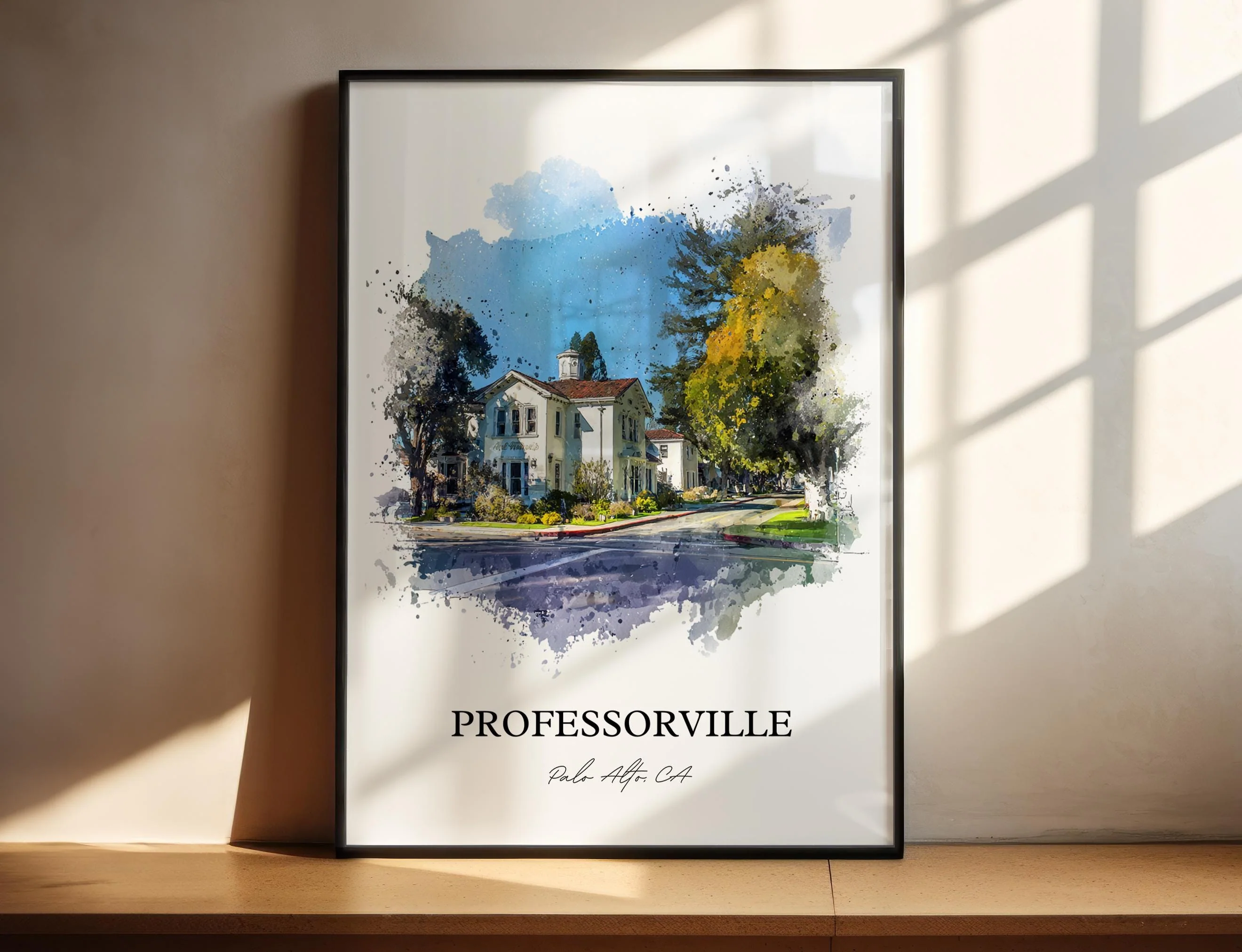 Professorville, California – Watercolor Art Print