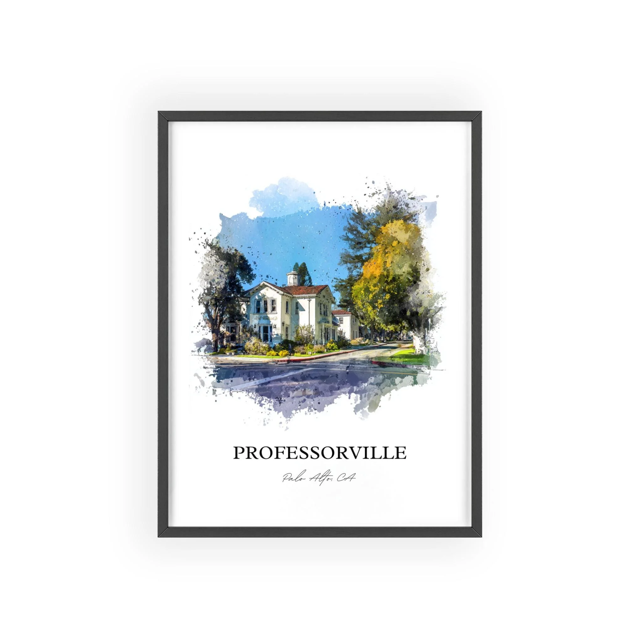Professorville, California – Watercolor Art Print - Image 10