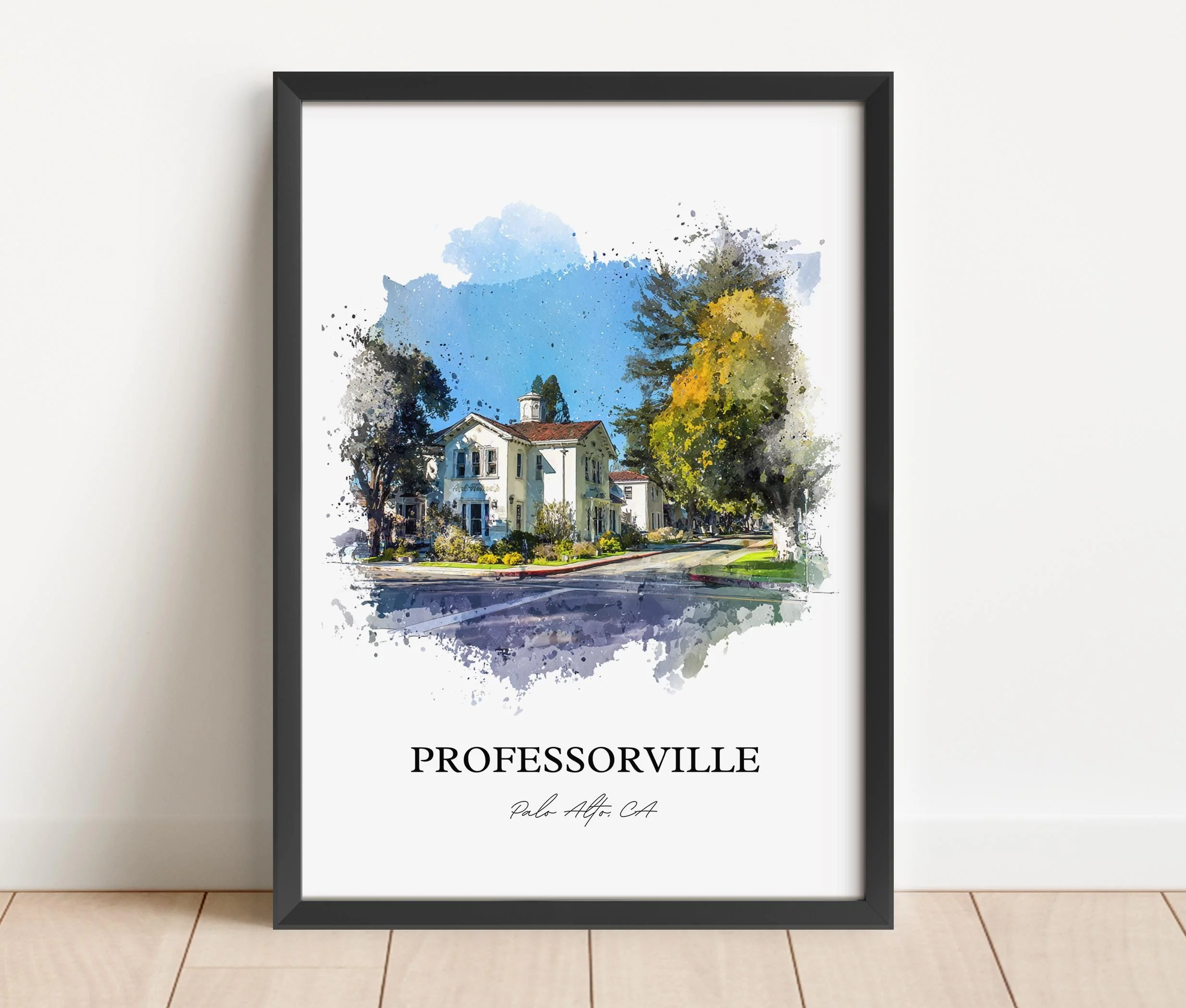 Professorville, California – Watercolor Art Print - Image 4