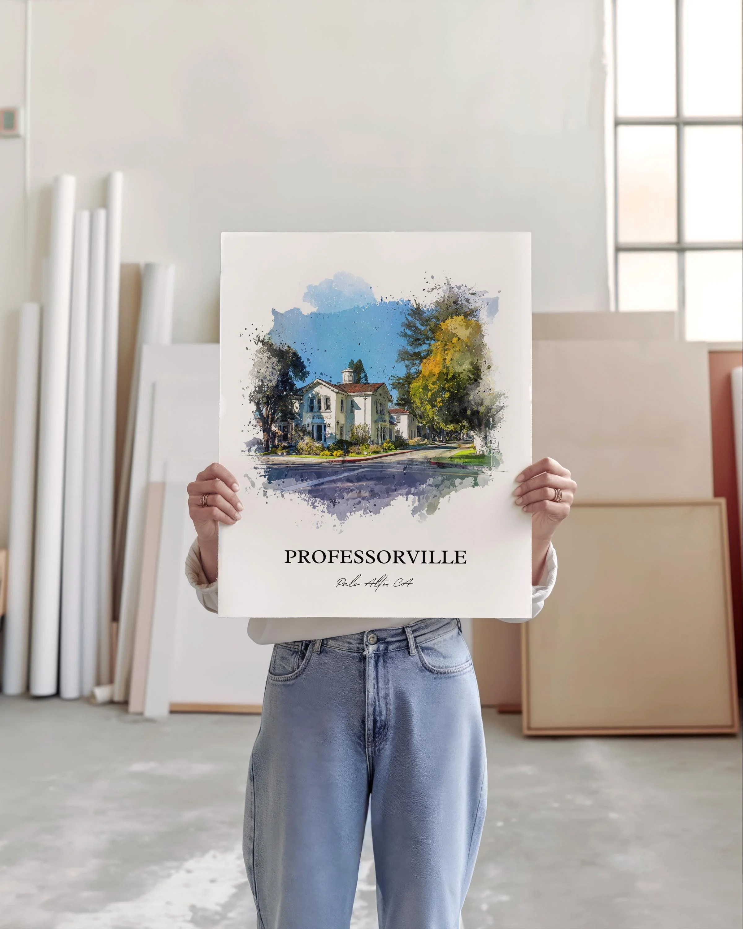 Professorville, California – Watercolor Art Print - Image 5