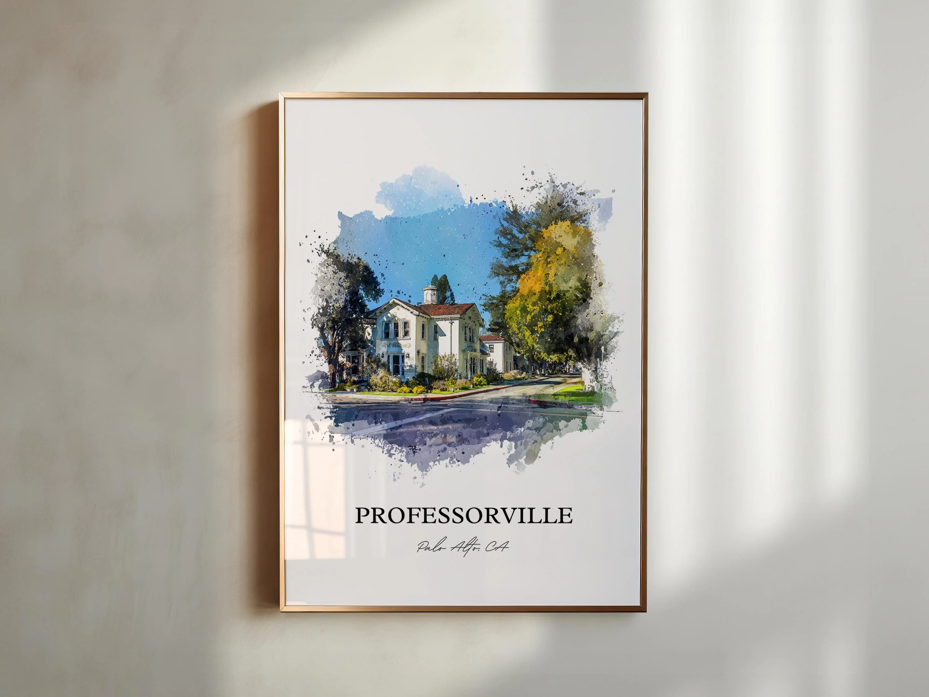 Professorville, California – Watercolor Art Print - Image 6