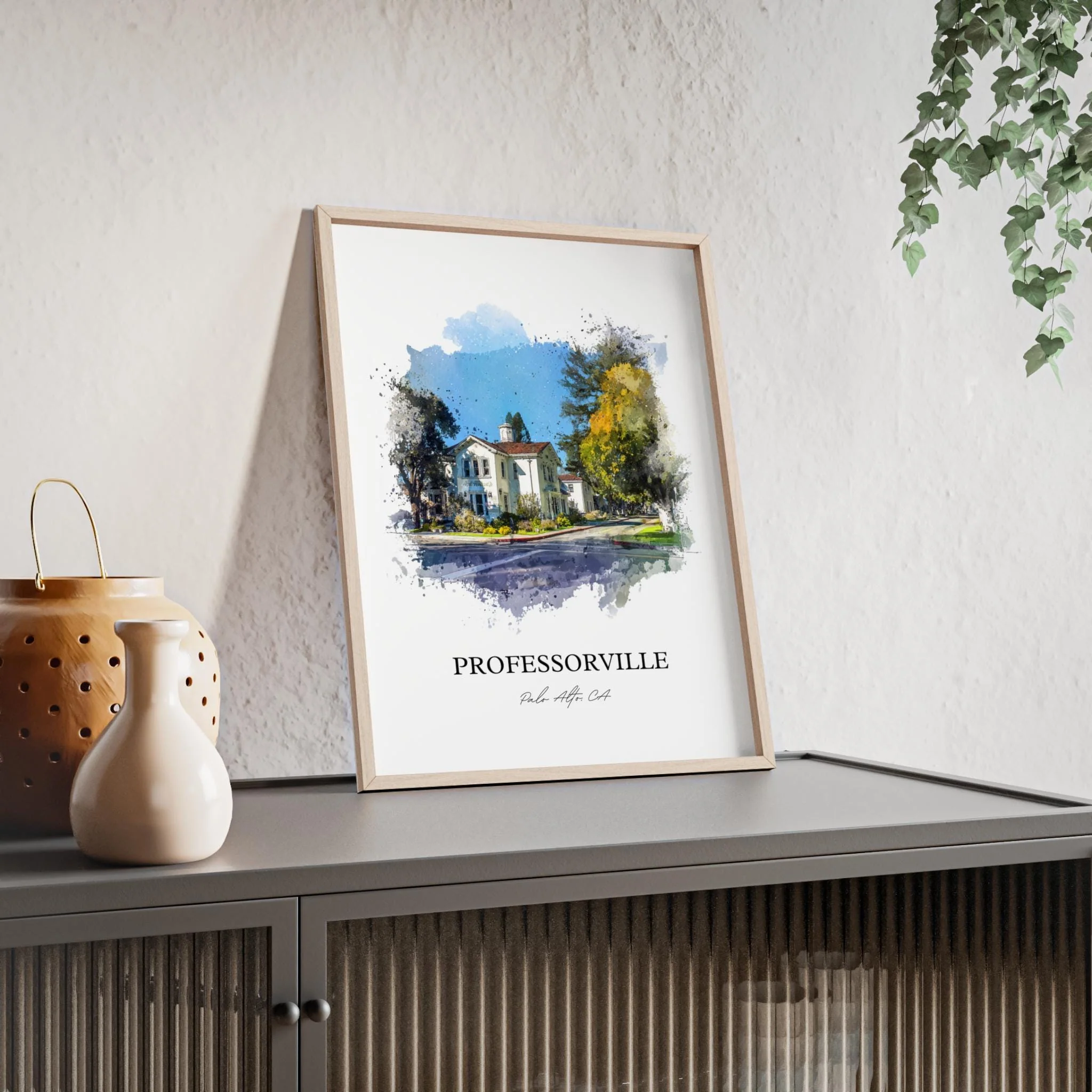 Professorville, California – Watercolor Art Print - Image 7
