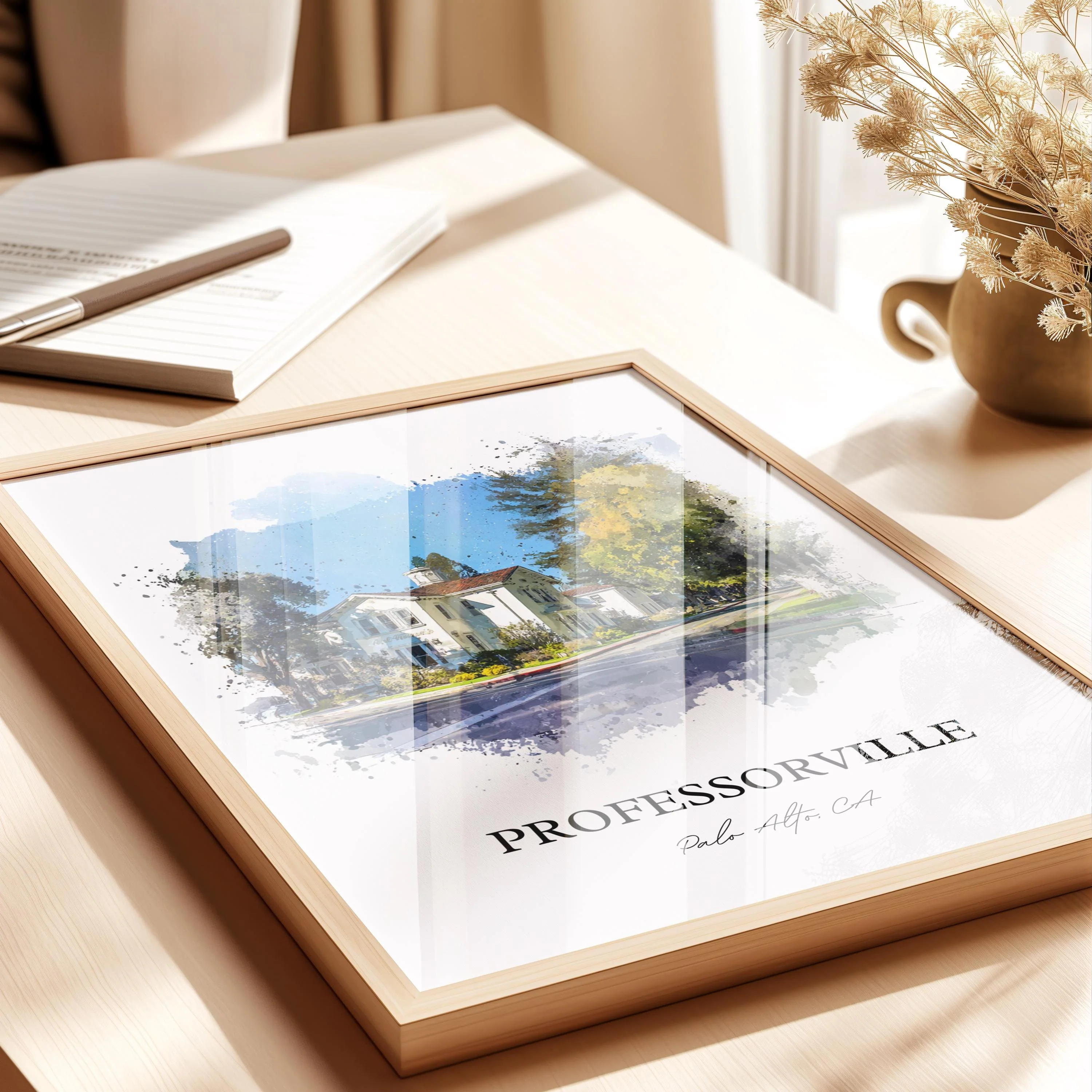 Professorville, California – Watercolor Art Print - Image 8