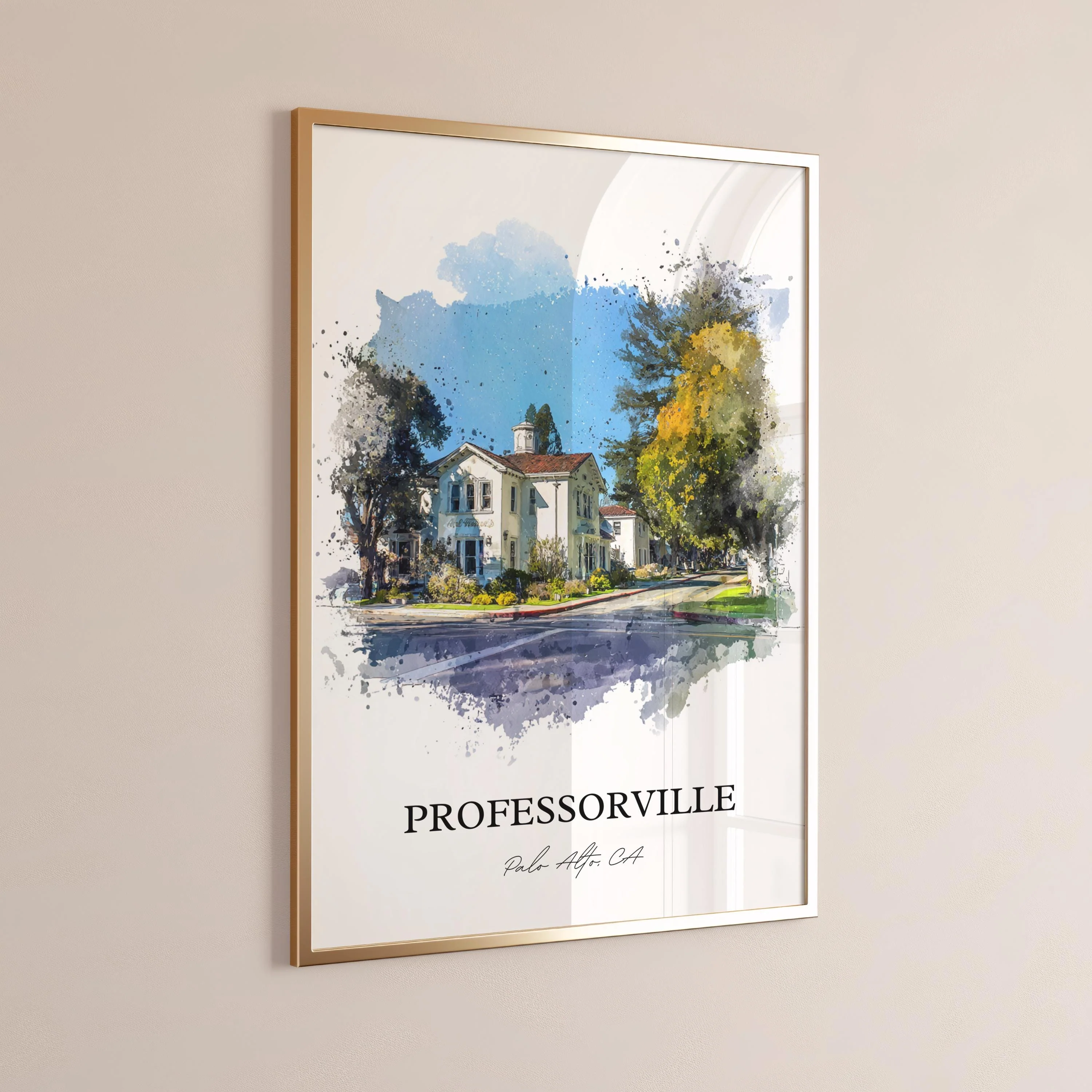 Professorville, California – Watercolor Art Print - Image 9
