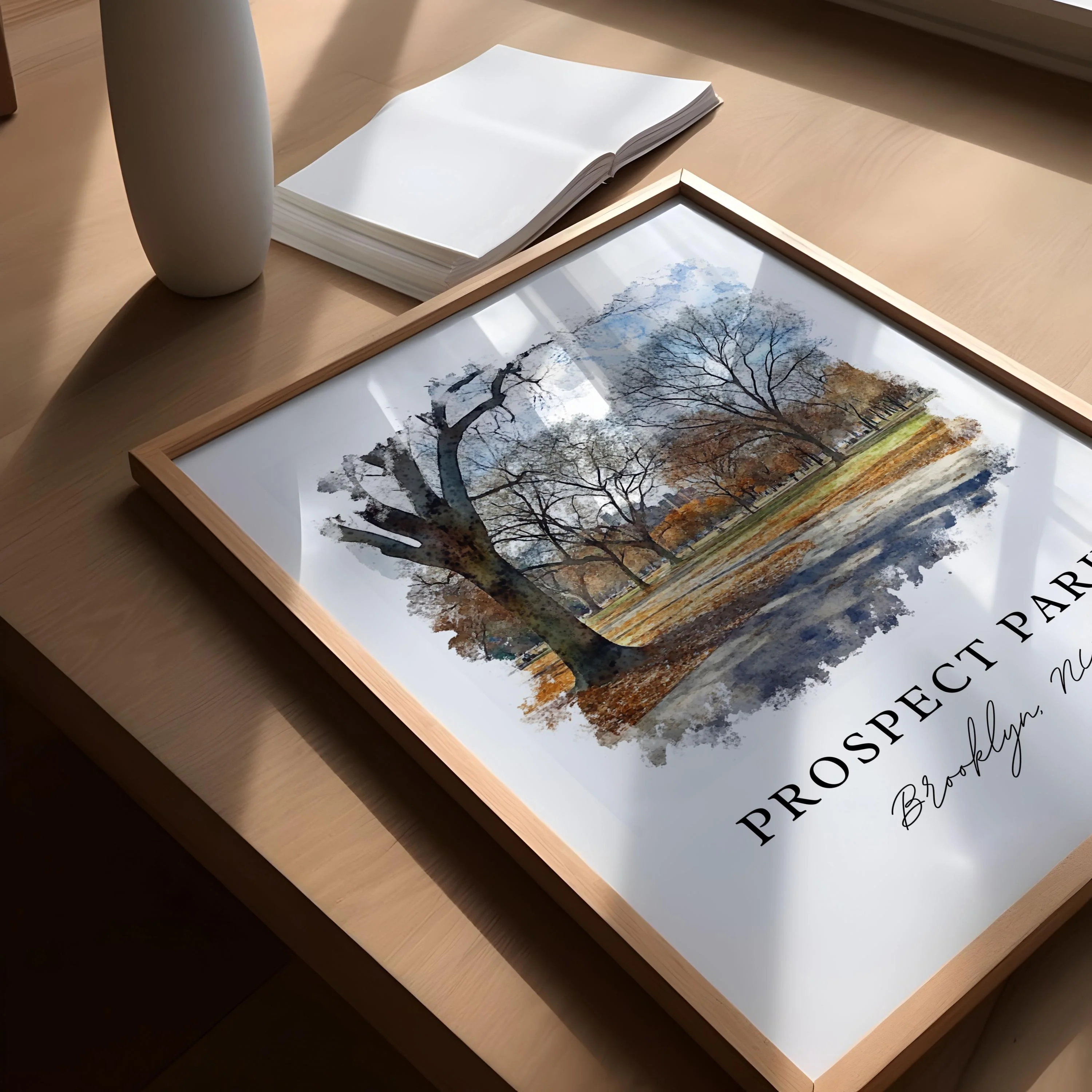 Prospect Park, USA – Watercolor Art Print - Image 3