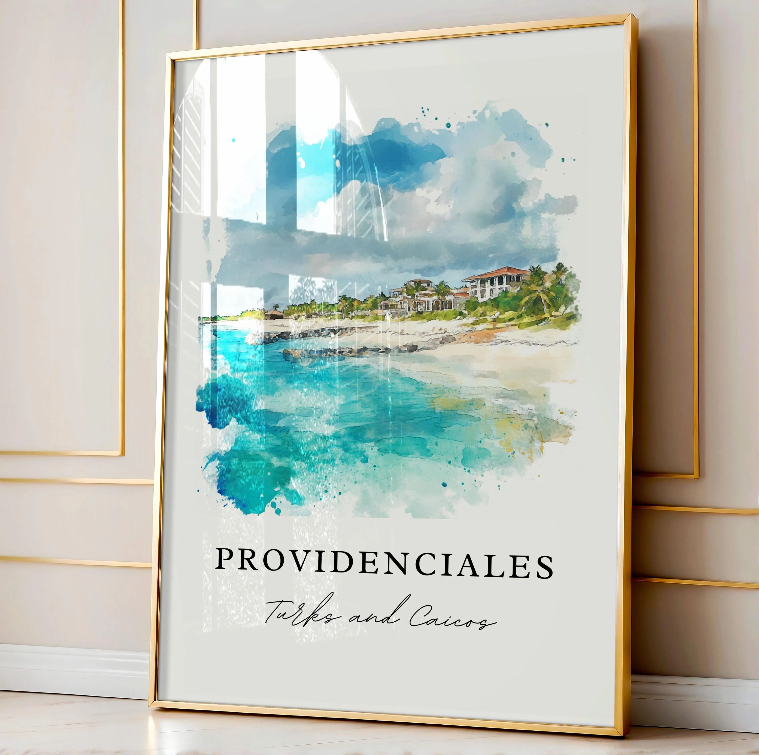 Providenciales, Turks and Caicos – Watercolor Art Print - Image 3