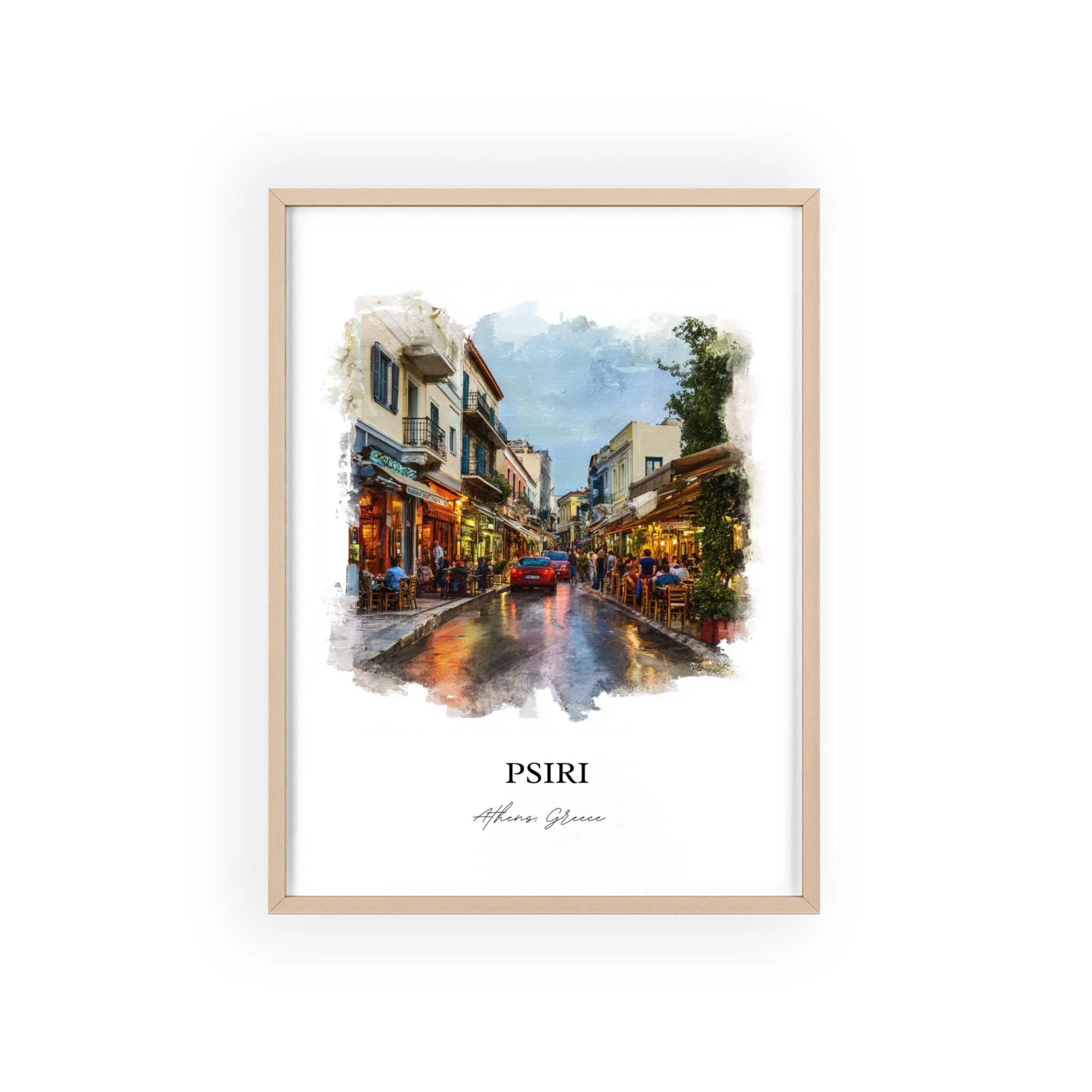 Psiri, Athens Greece – Watercolor Art Print - Image 3