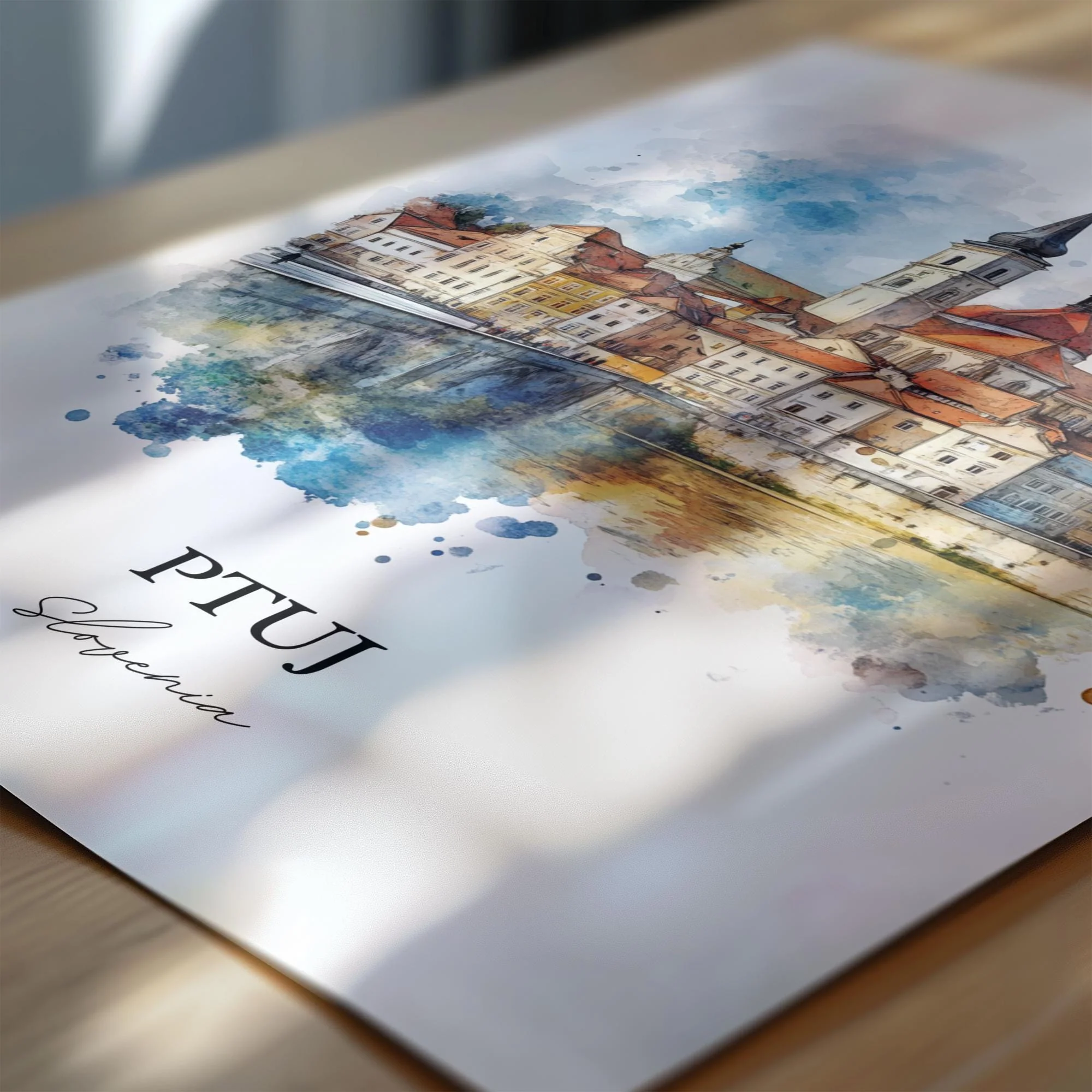 Ptuj, Slovenia – Watercolor Art Print - Image 2