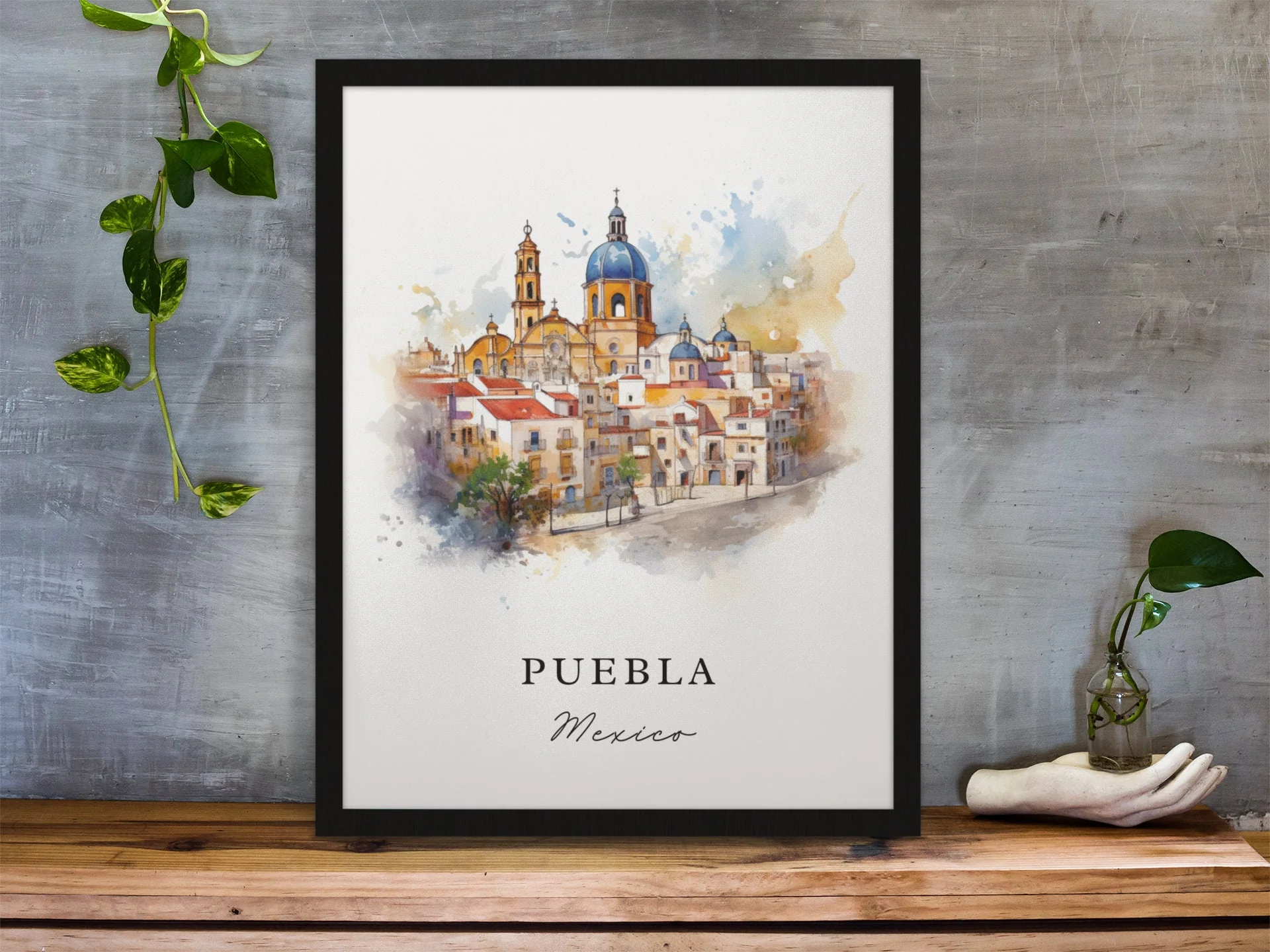Puebla, Mexico – Watercolor Art Print - Image 5