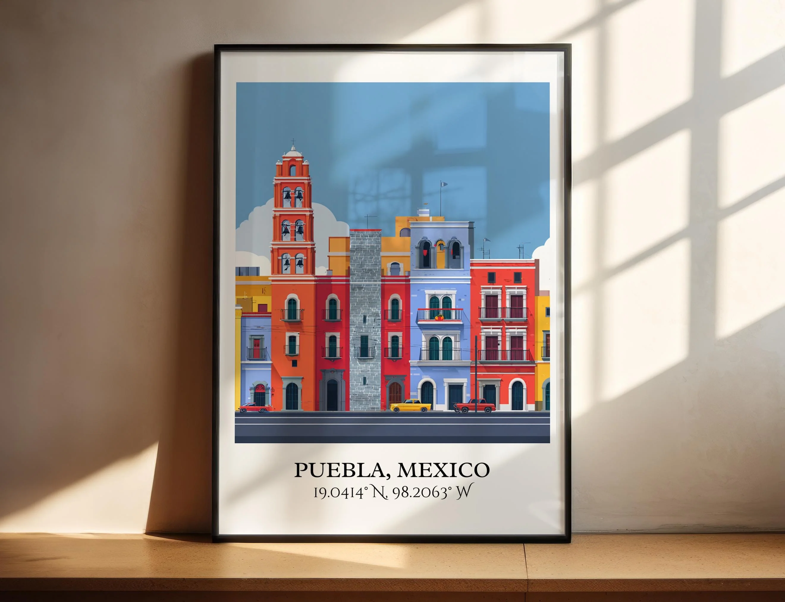 Puebla, Mexico – Watercolor Art Print