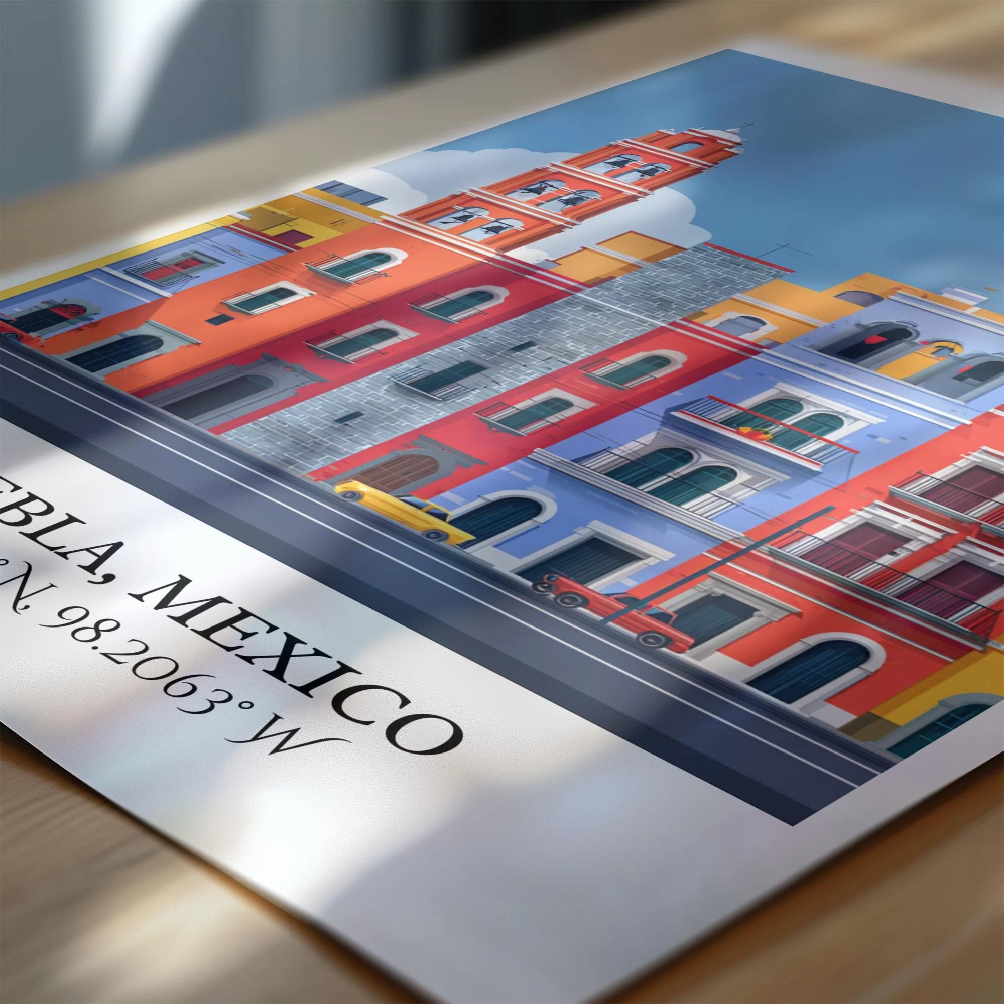 Puebla, Mexico – Watercolor Art Print - Image 2