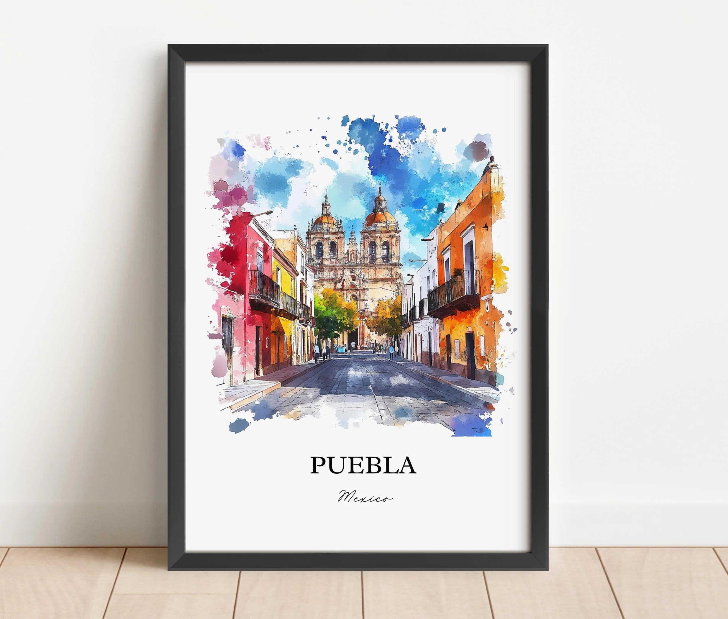 Puebla, Mexico – Watercolor Art Print - Image 6
