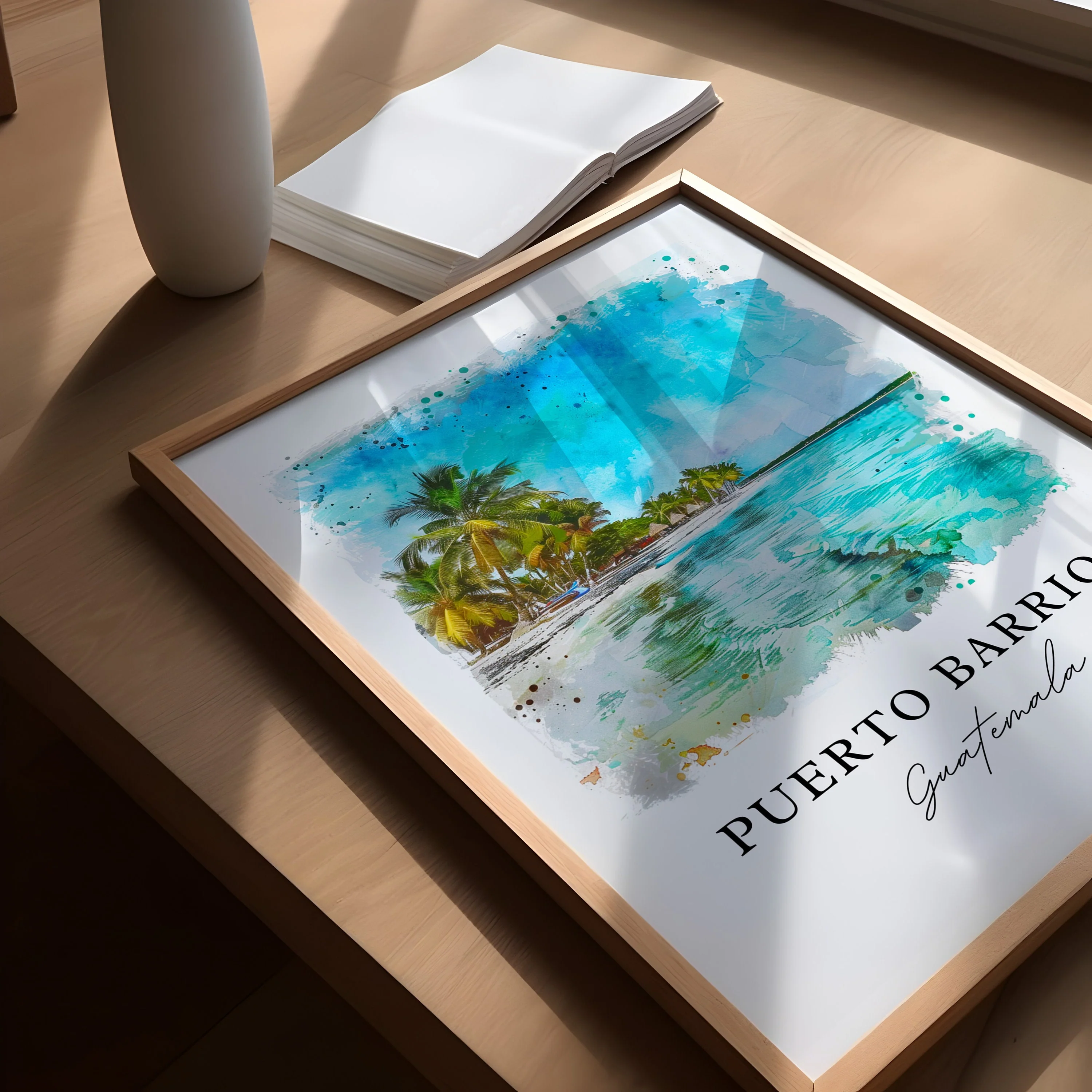 Puerto Barrios, Guatemala – Watercolor Art Print - Image 3