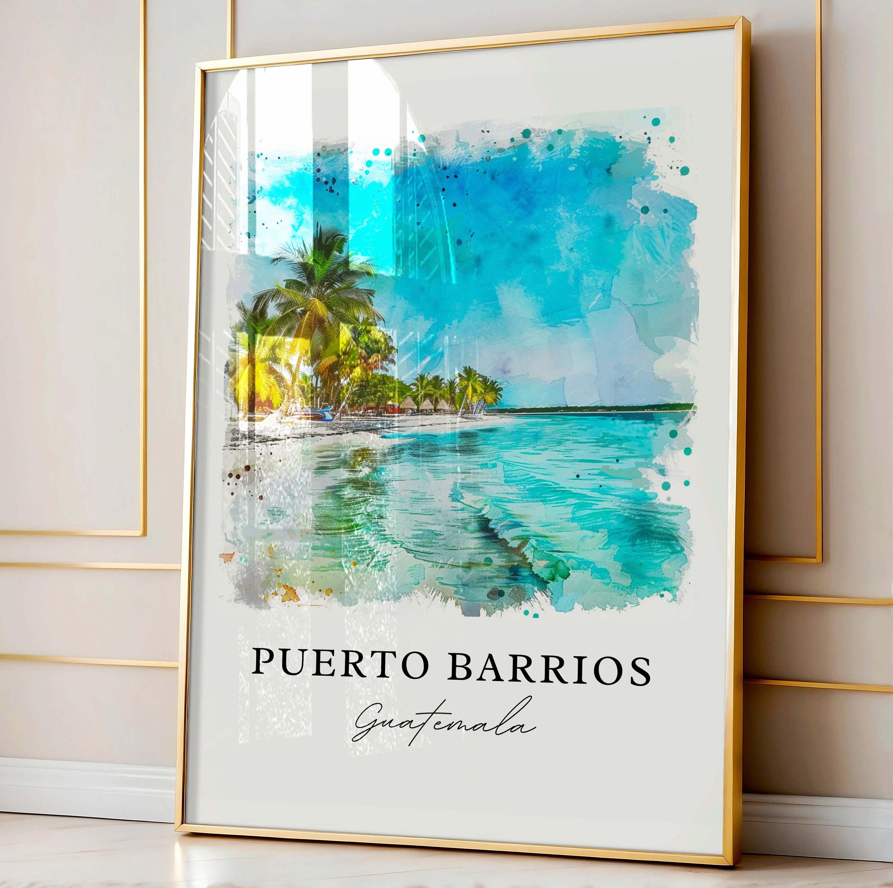 Puerto Barrios, Guatemala – Watercolor Art Print - Image 4